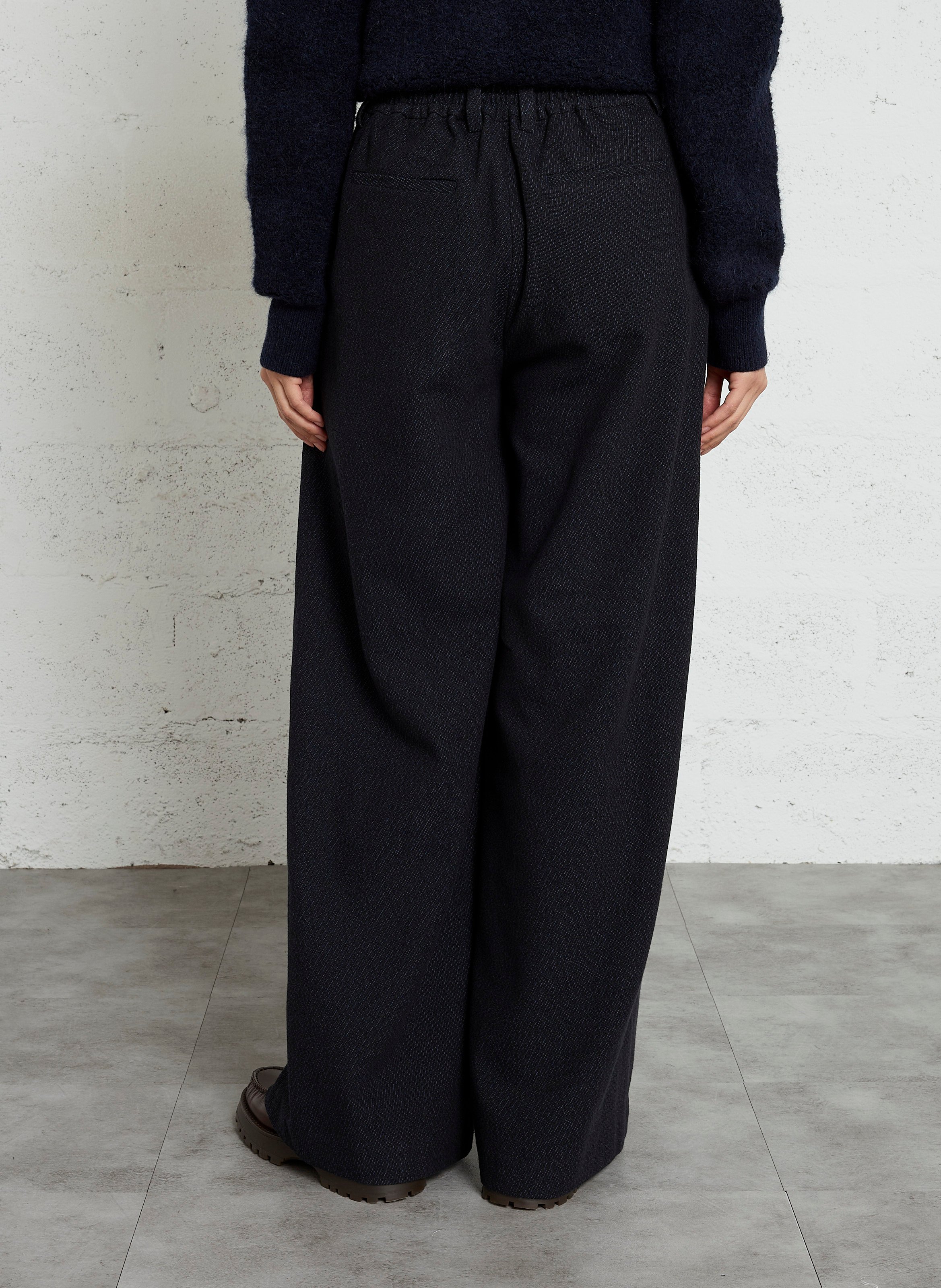 Weite Hose aus Baumwoll-Mix RUE DE TOKYO Blau