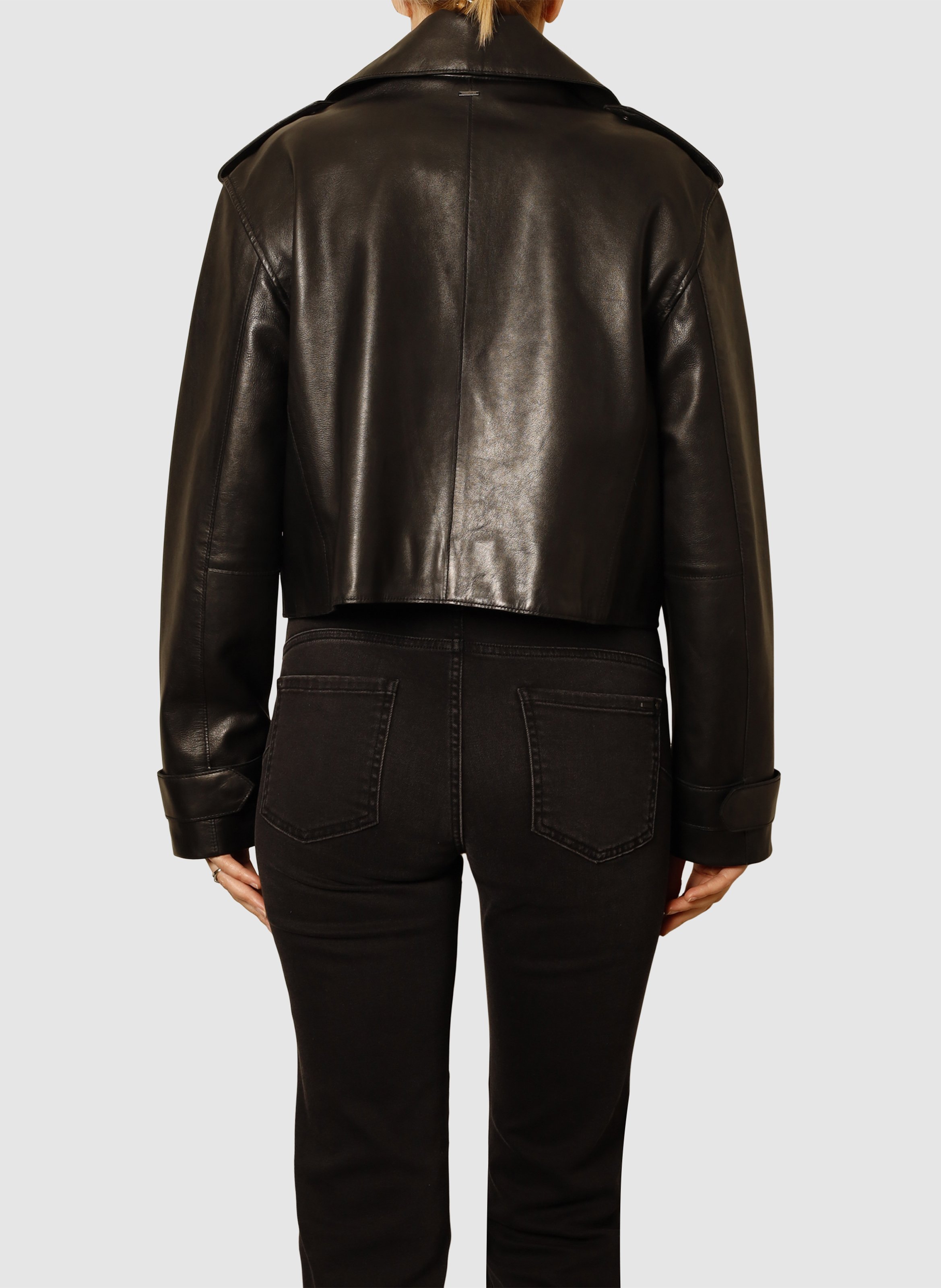 Oversized leather jacket IKKS Black