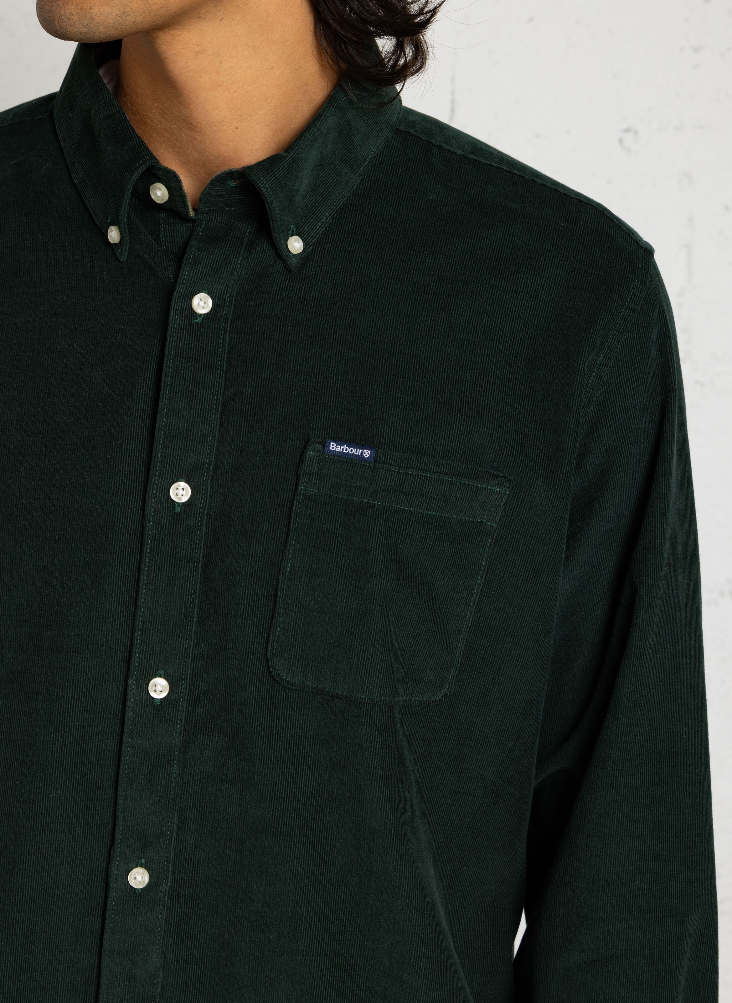 Katoenen blouse met Amerikaanse kraag BARBOUR Groen