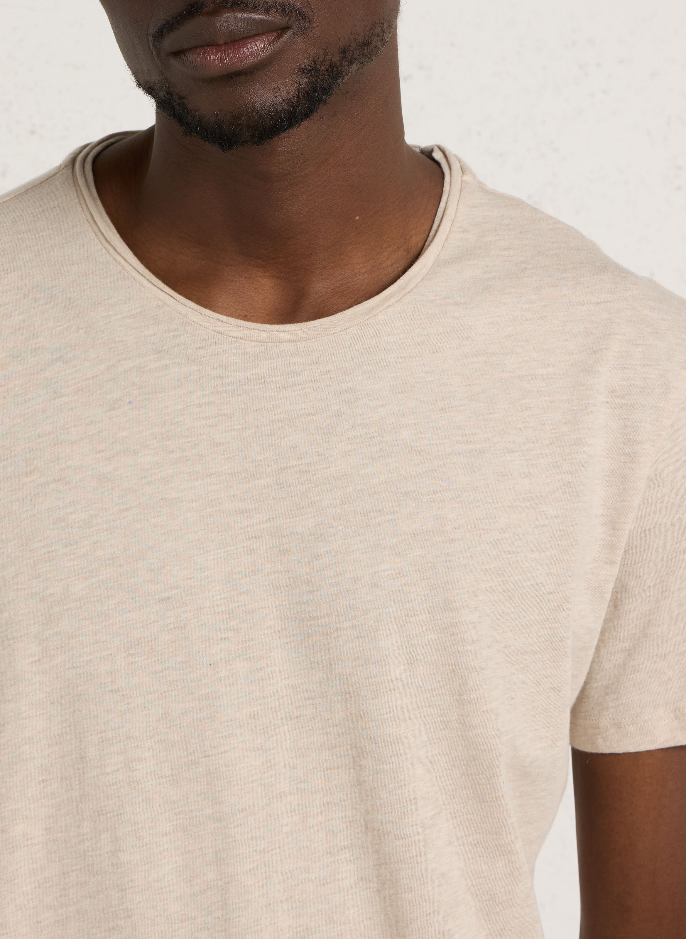 Rundhalsausschnitt T-Shirt in Uni-Farbe IKKS Beige