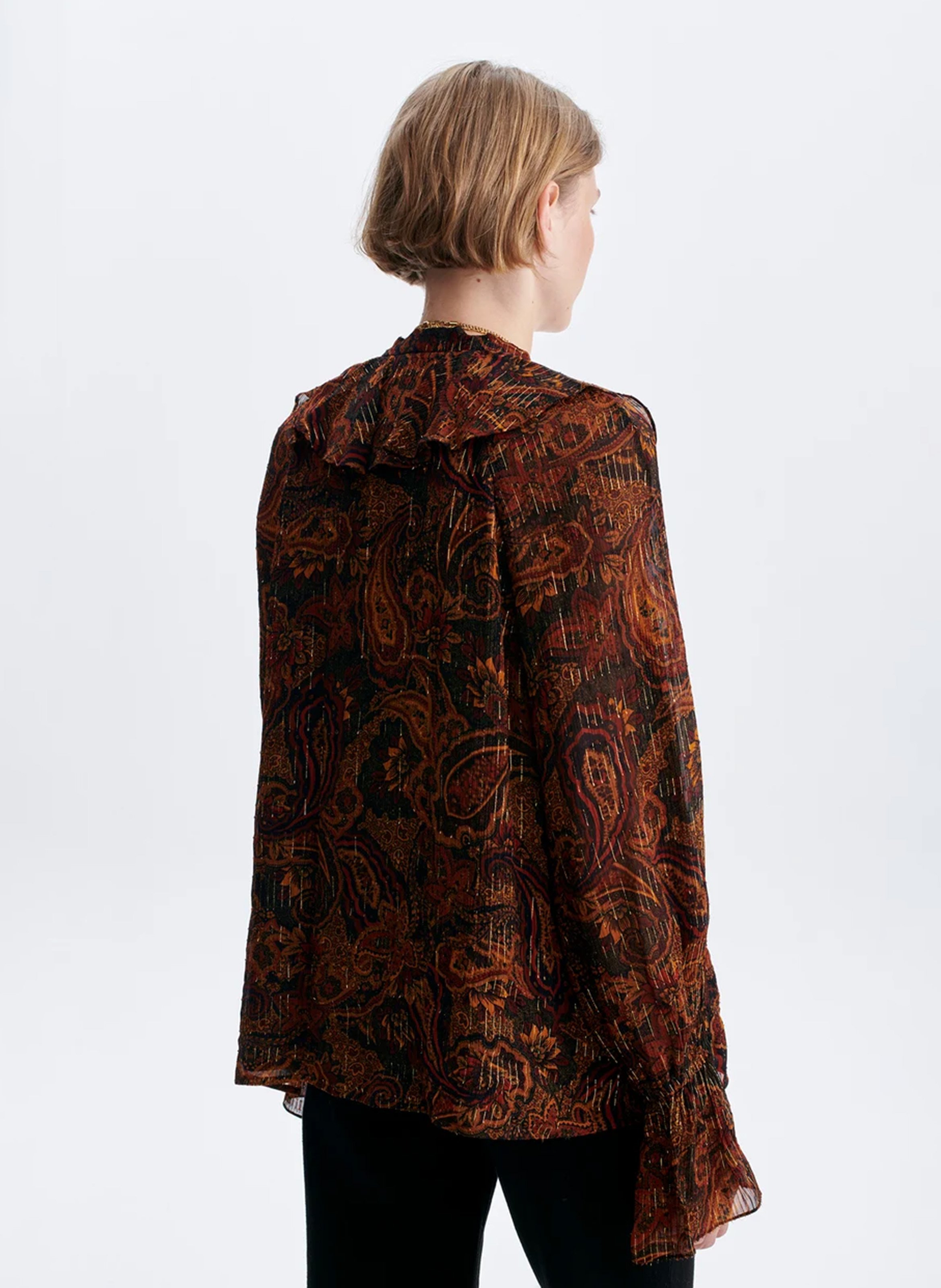 Printed henley blouse VANESSA BRUNO Brown