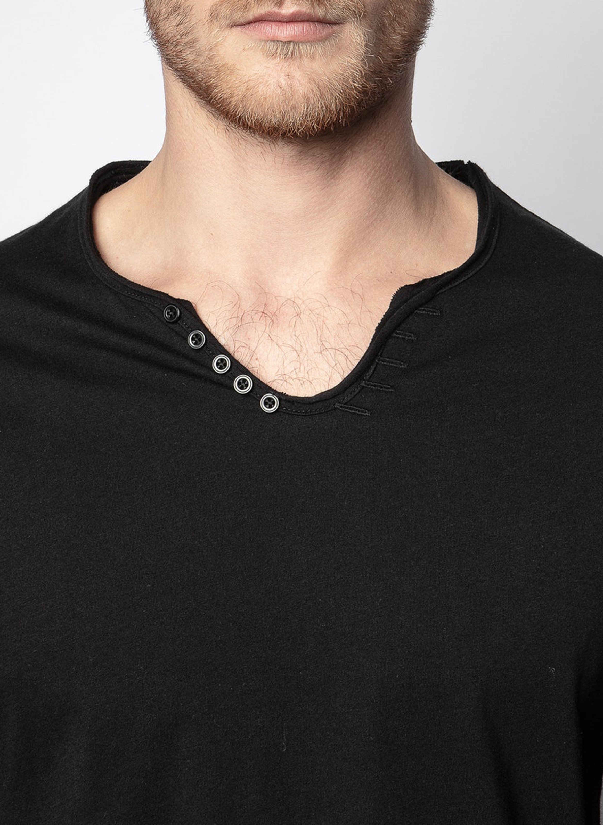 Henley-T-Shirt aus Baumwolle, Regular Fit ZADIG&VOLTAIRE Schwarz