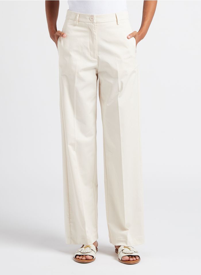 Wide-leg Cotton Pants Latte Momoni - Women | Place des Tendances