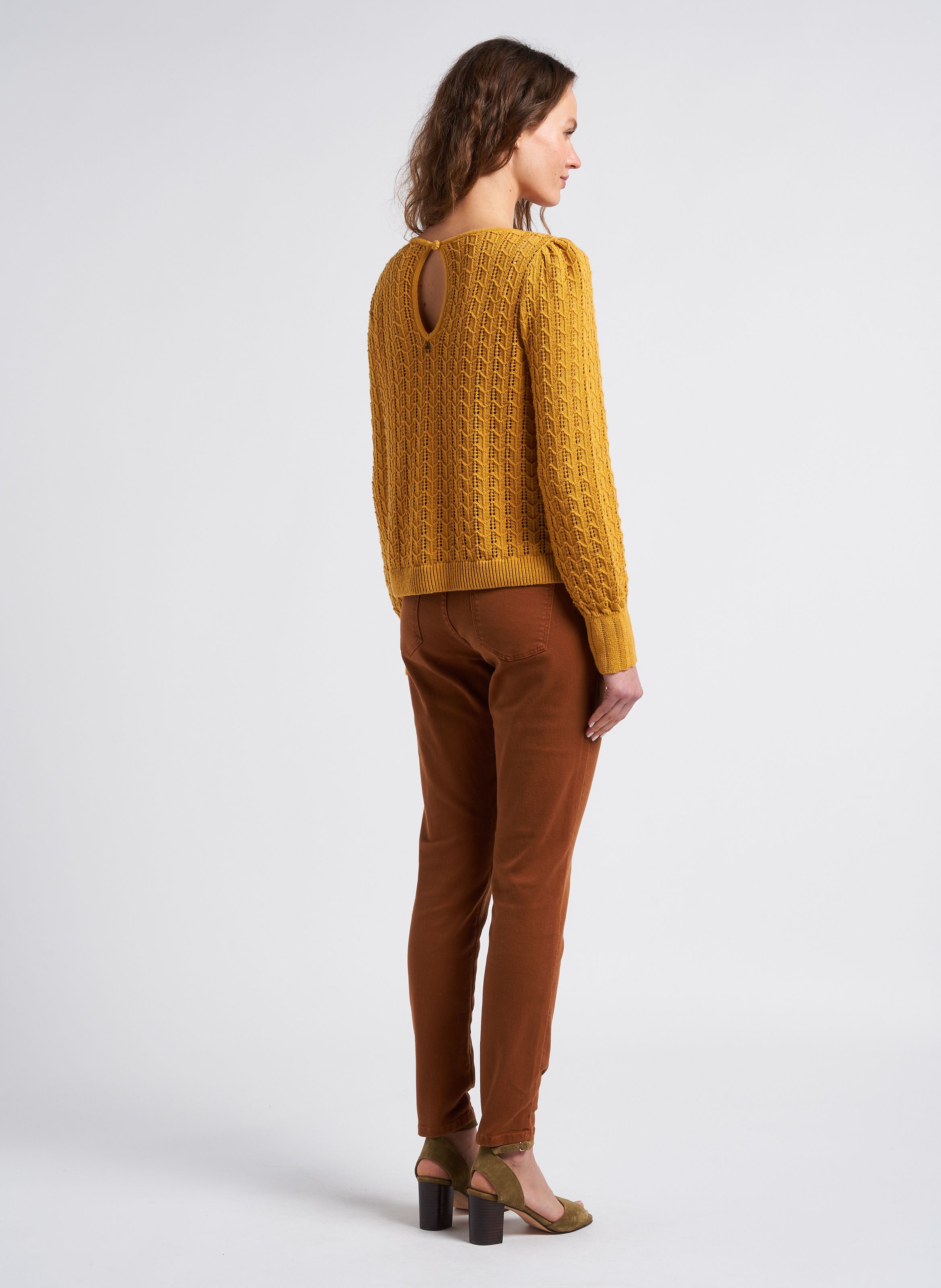 Golden Straight boat-neck linen-blend sweater