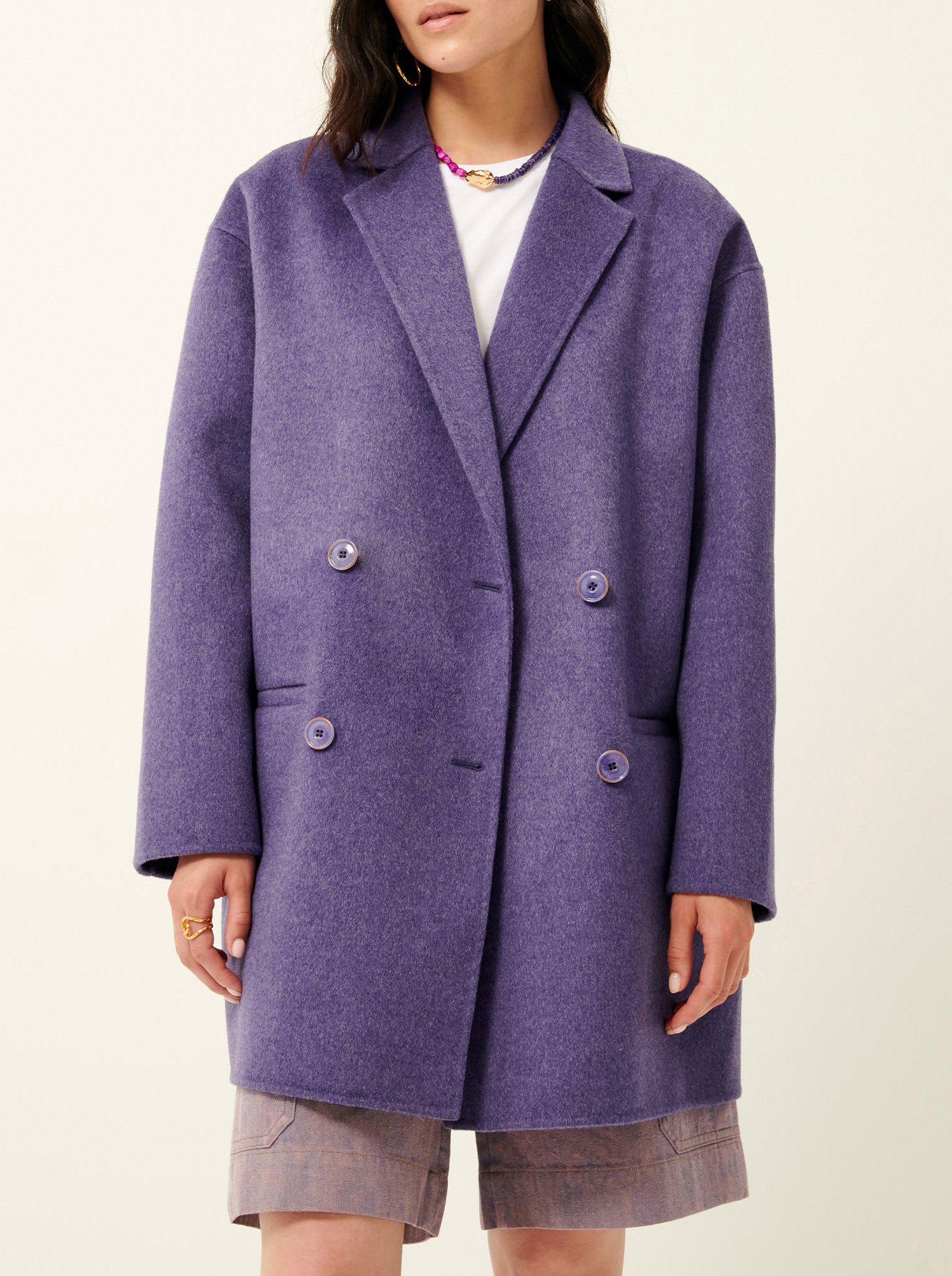 Manteau Violet Femme Place des Tendances