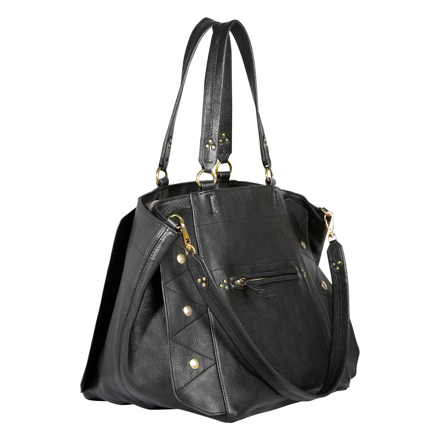 Leather tote bag JEROME DREYFUSS Black