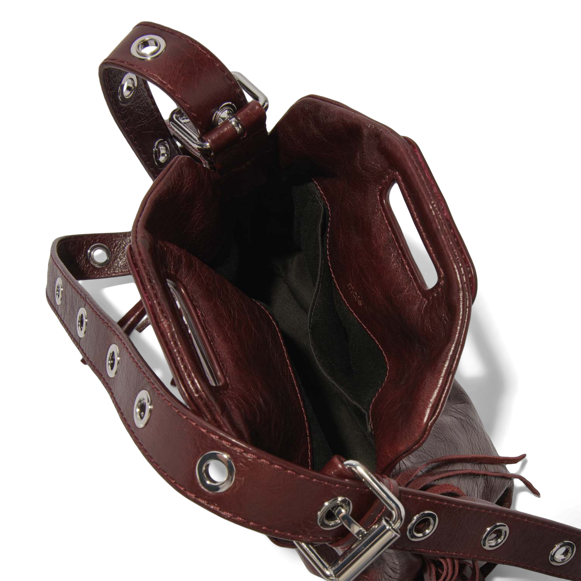 Sac porté épaule en cuir MAJE Rouge