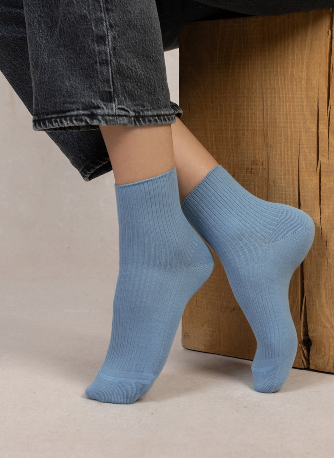 Chaussettes en coton mélangé Bleu