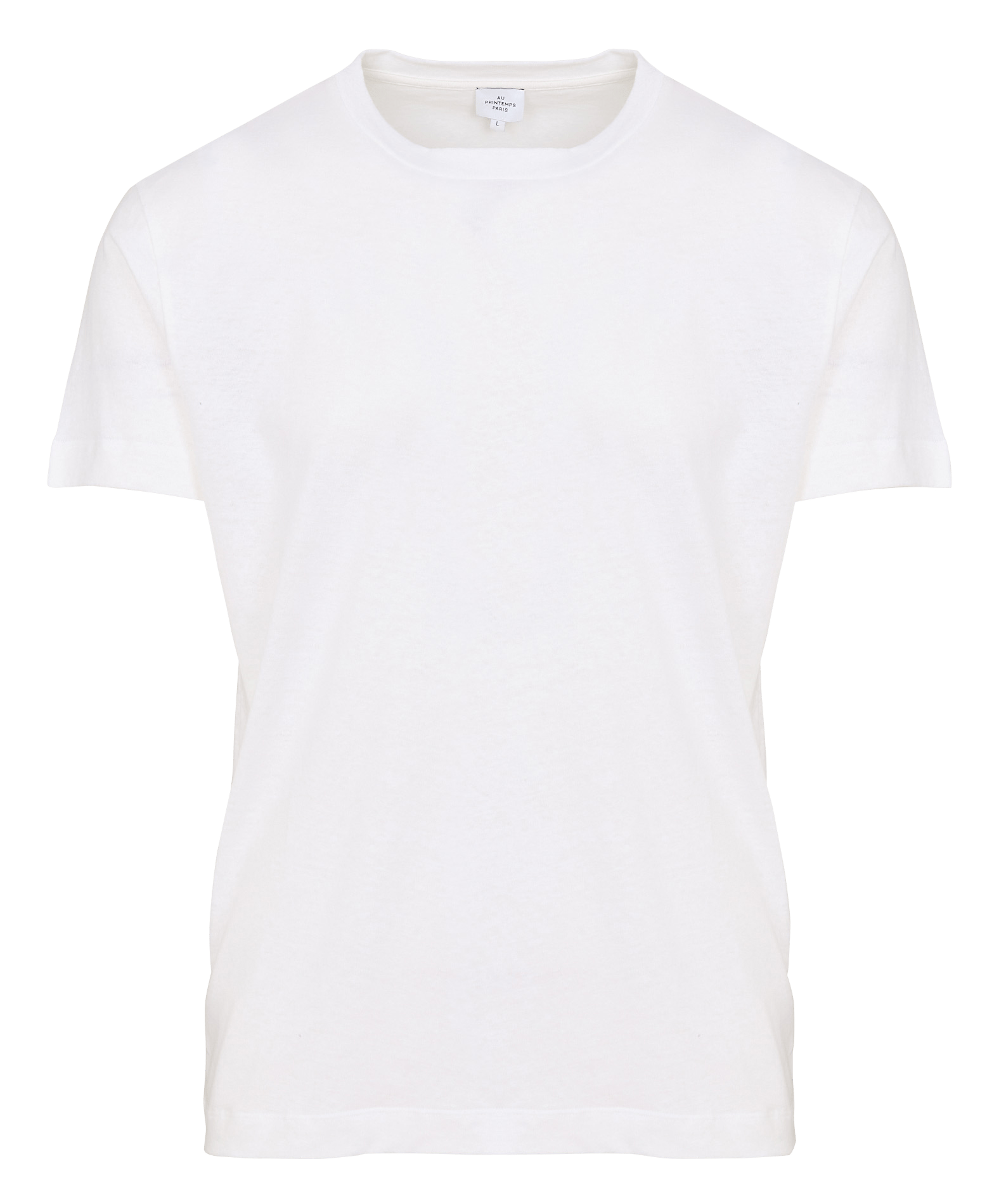 Basic cotton-mix T-shirt AU PRINTEMPS PARIS White