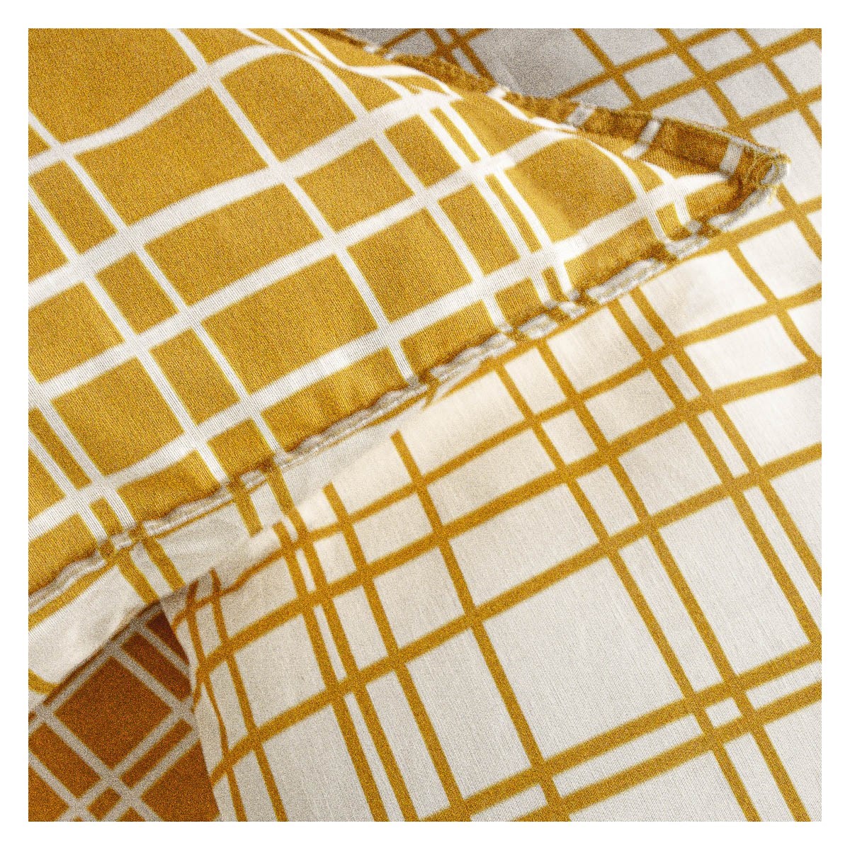 Parure de lit  imprimé rayure en coton TODAY LINGE DE MAISON Jaune