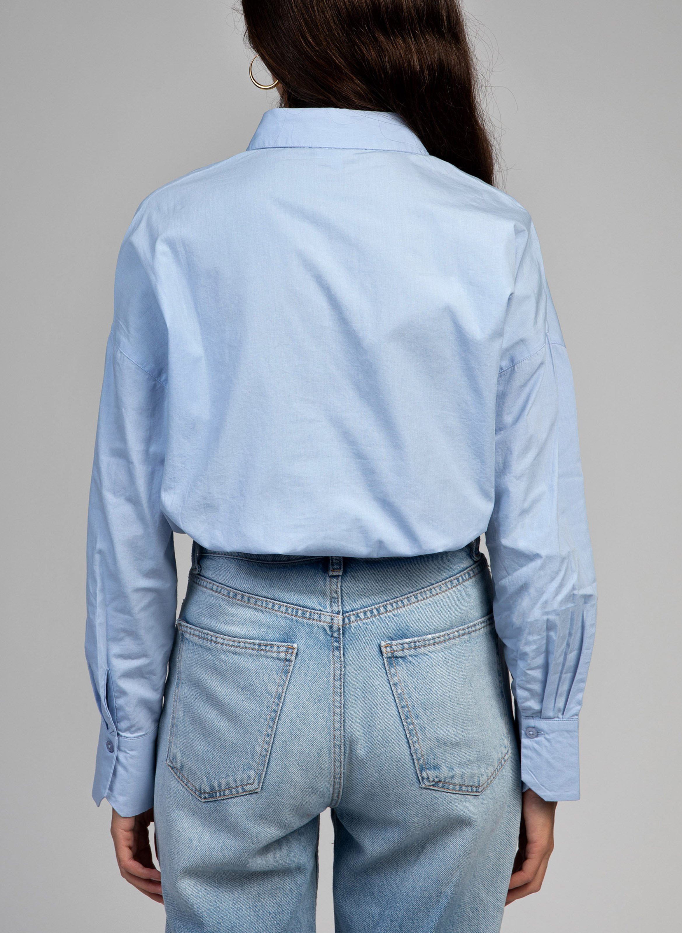 Straight shirt with fancy cut-out details AN'GE Blue