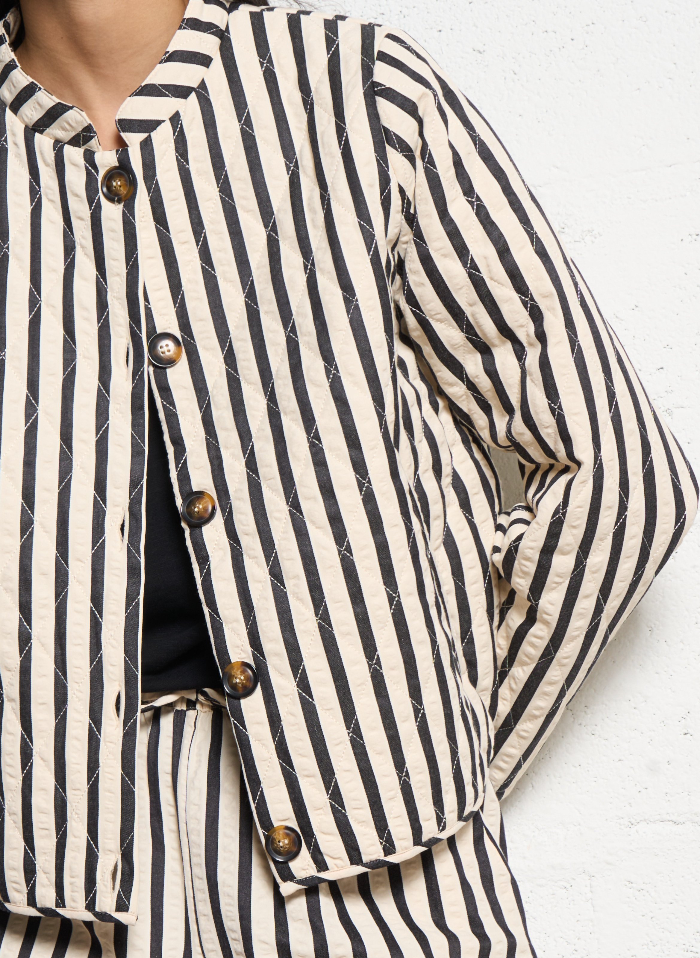 Veste oversize à rayures LOLLYS LAUNDRY Noir