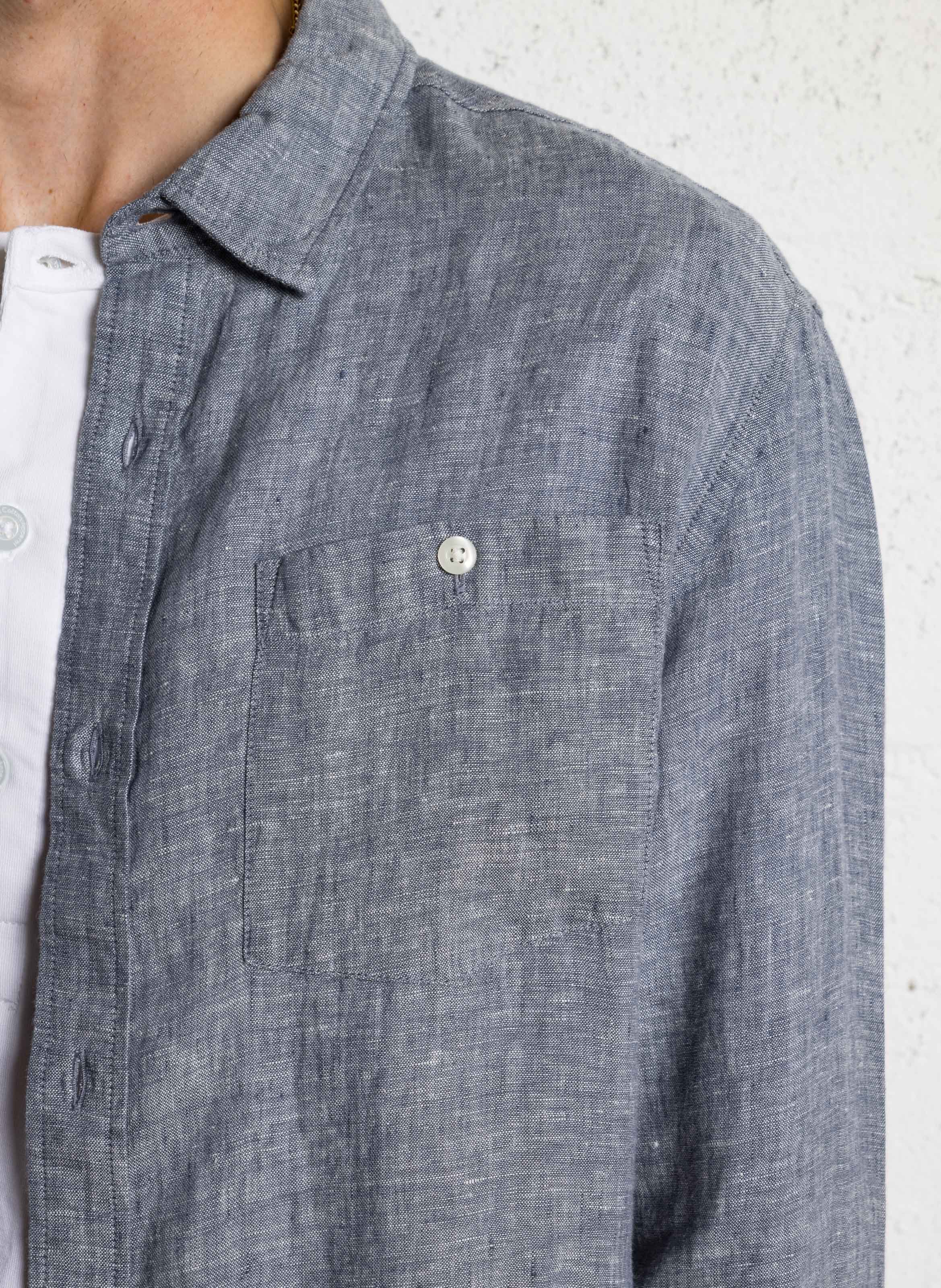 Chemise regular-fit en lin  KNOWLEDGE COTTON APPAREL Bleu