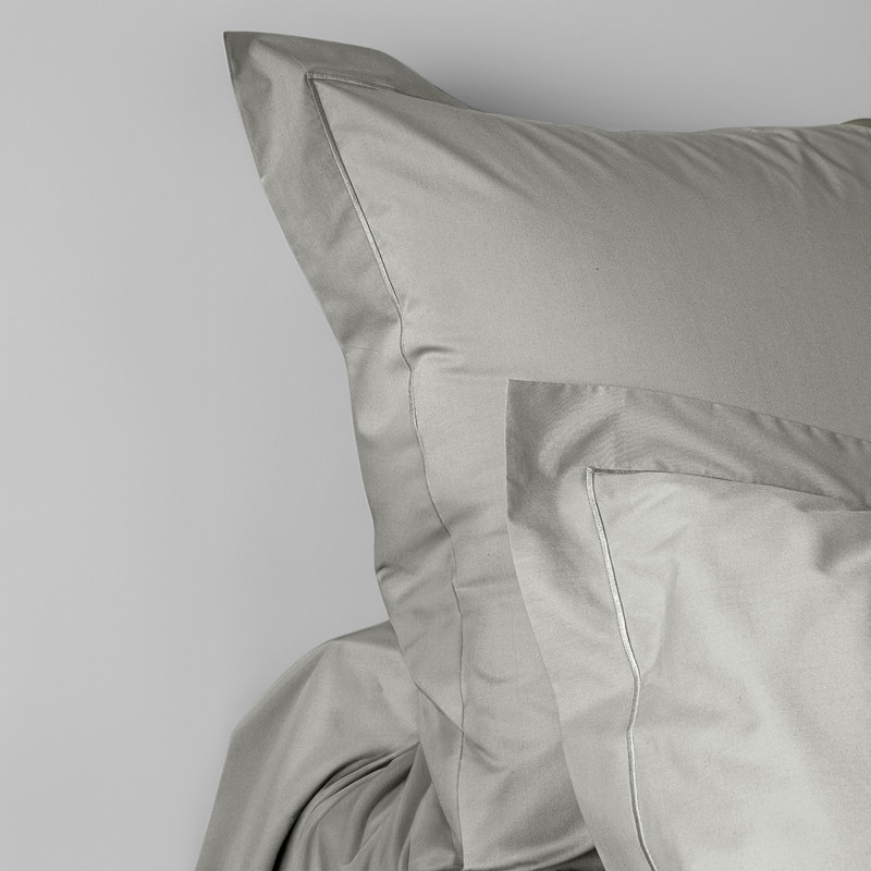 Cotton percale pillow case COTON PUR Grey