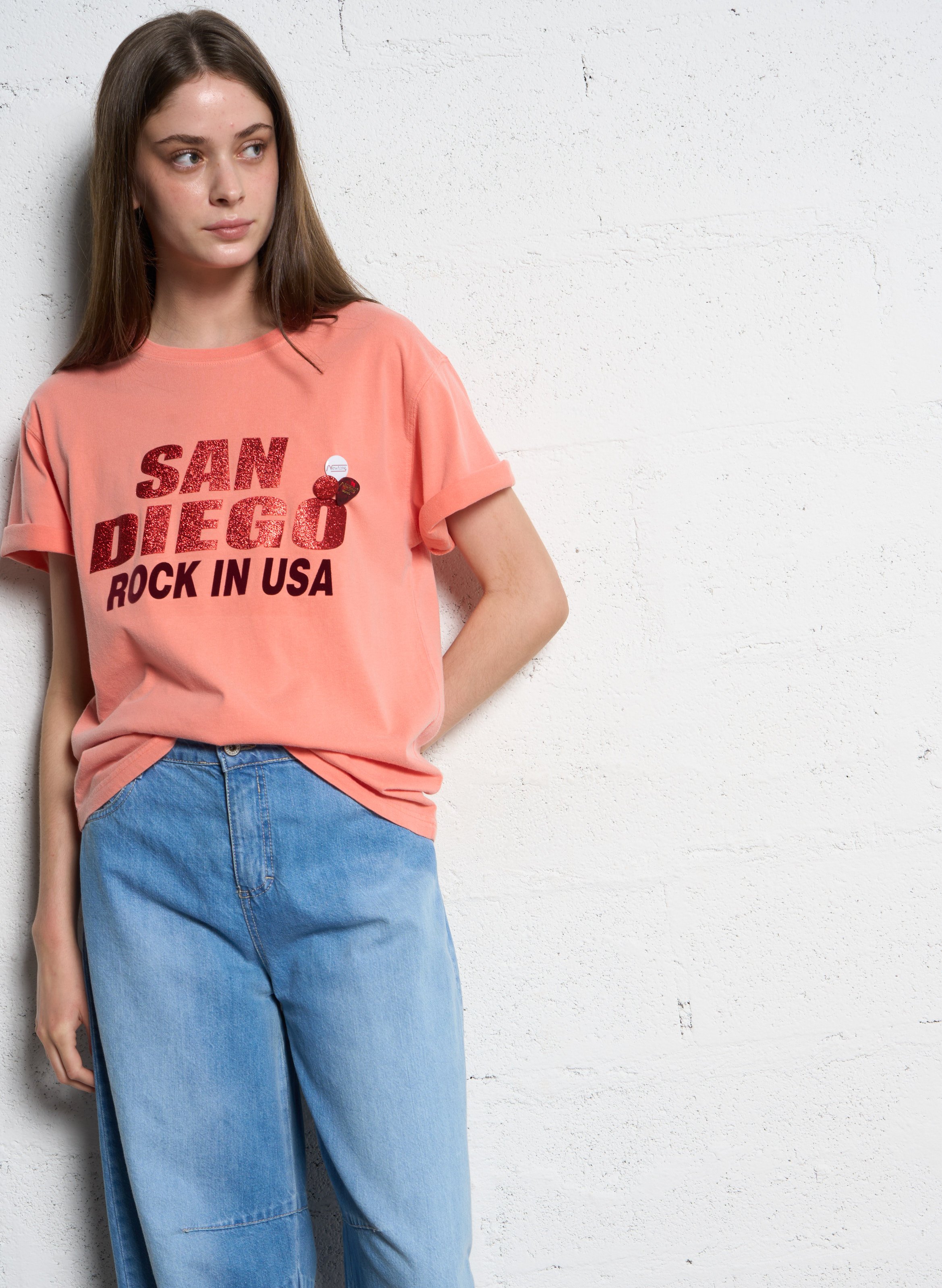 Tee-shirt droit col rond en coton NEWTONE