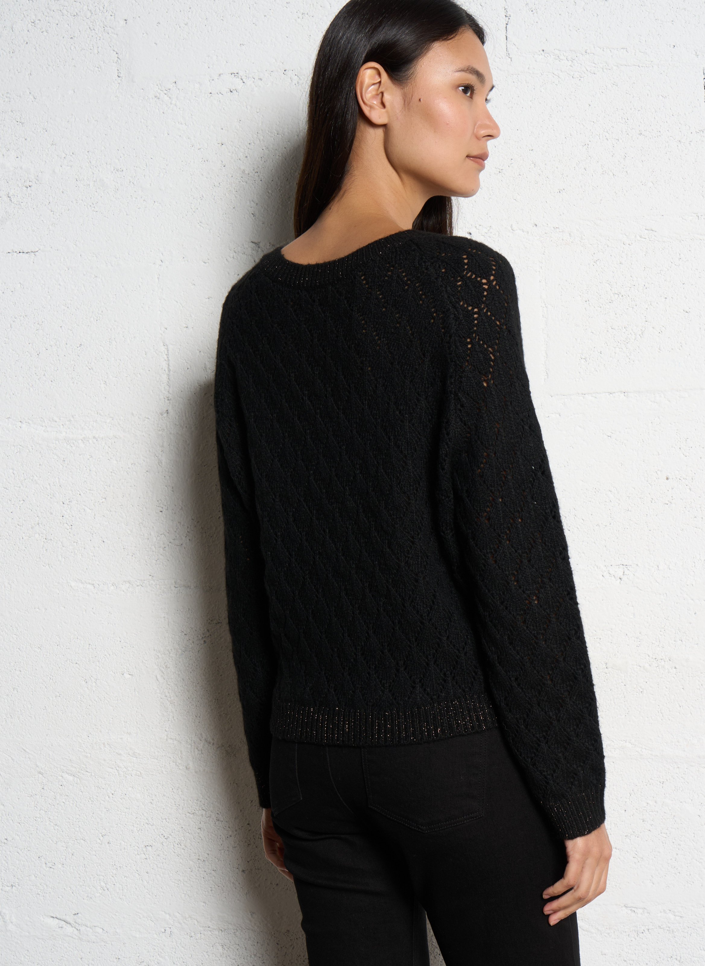 Pull col V  ONE STEP Noir