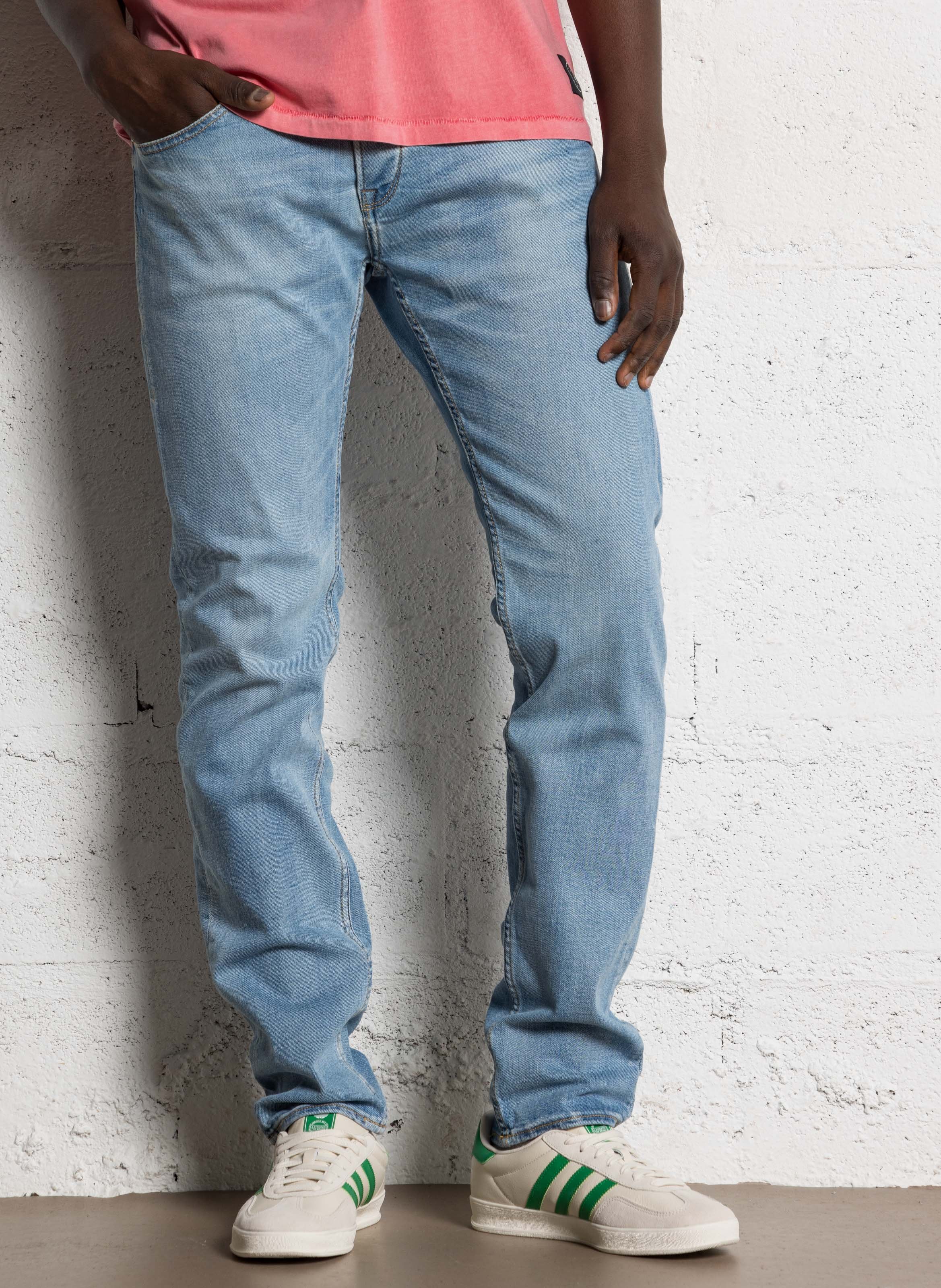Cotton-blend straight jeans LE TEMPS DES CERISES Blue