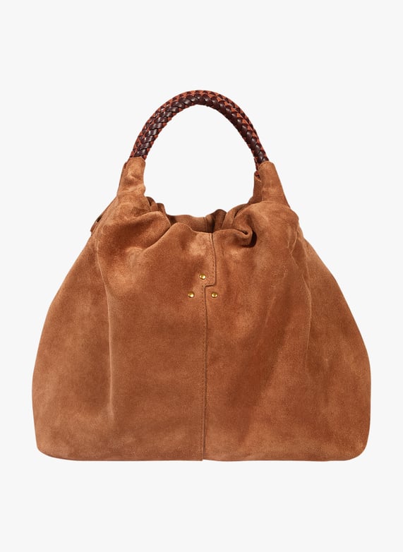 Sac bourse en cuir velours Gordi m Marron Jerome dreyfuss Femme