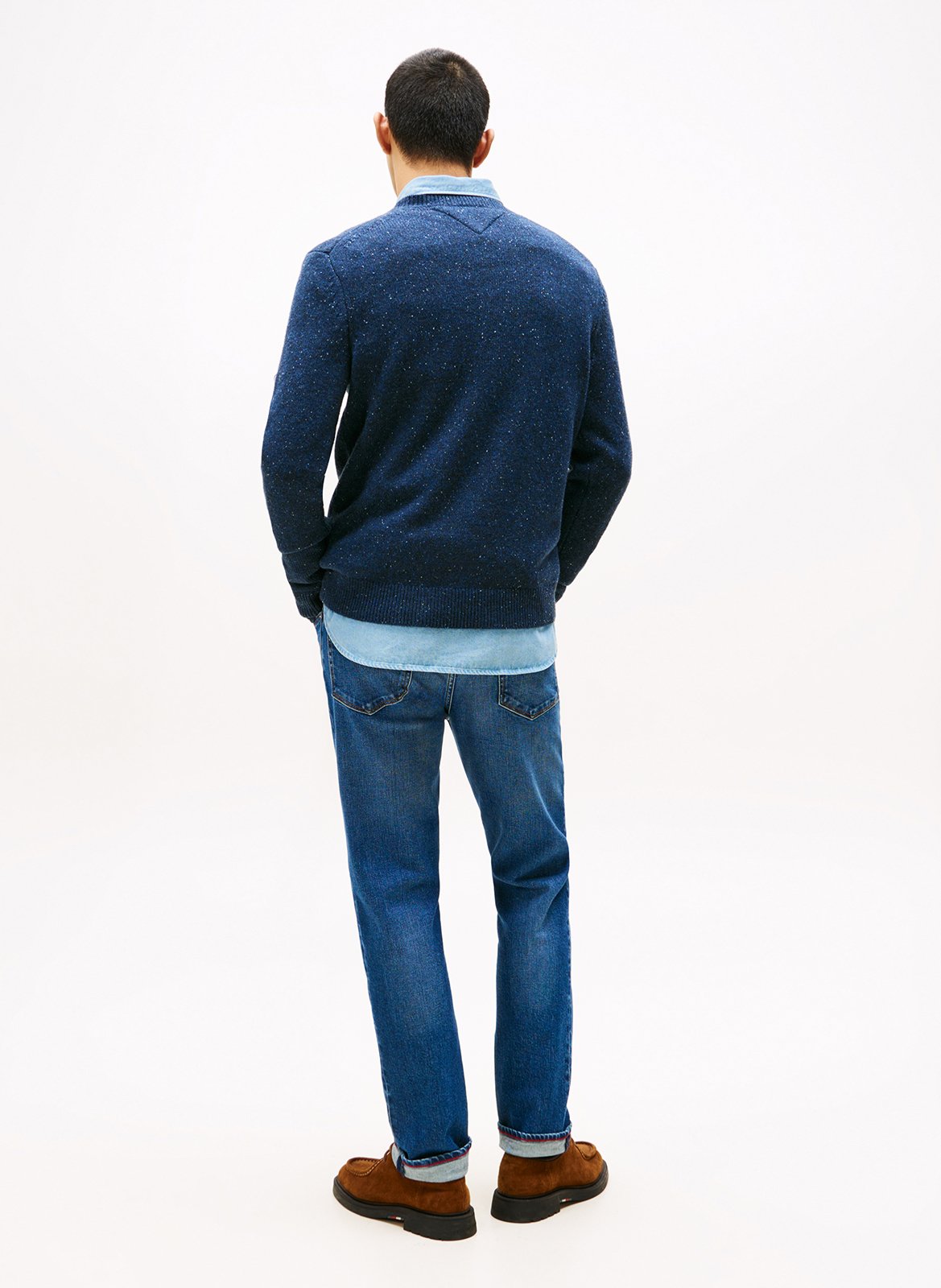 Round-neck wool-blend sweater TOMMY HILFIGER Blue