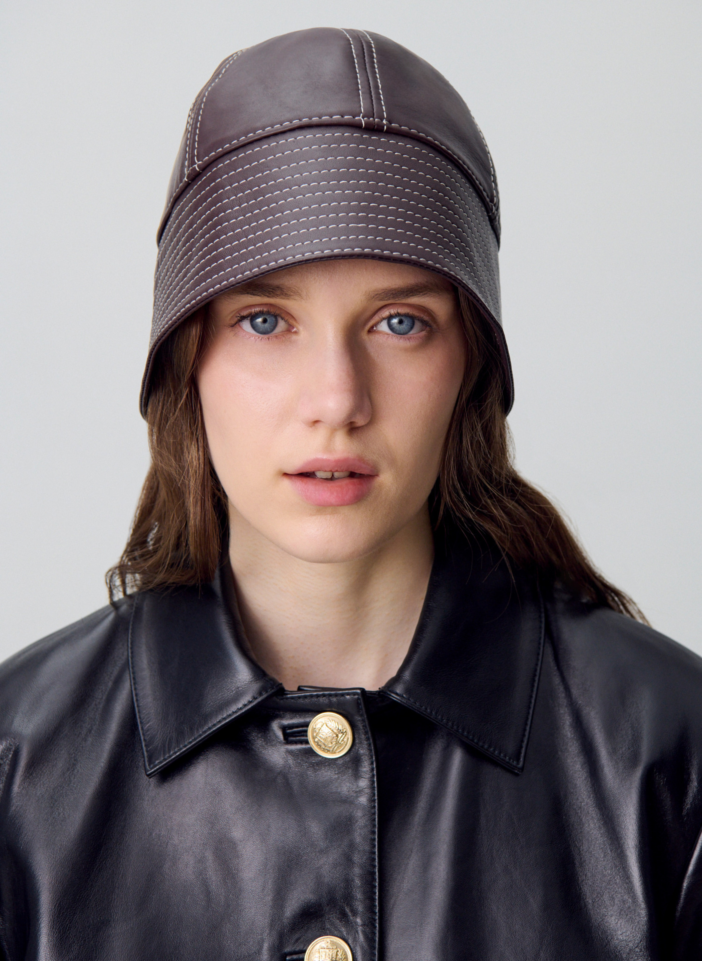 Lederstiefel mit Kontrastnähten CLAUDIE PIERLOT Rot