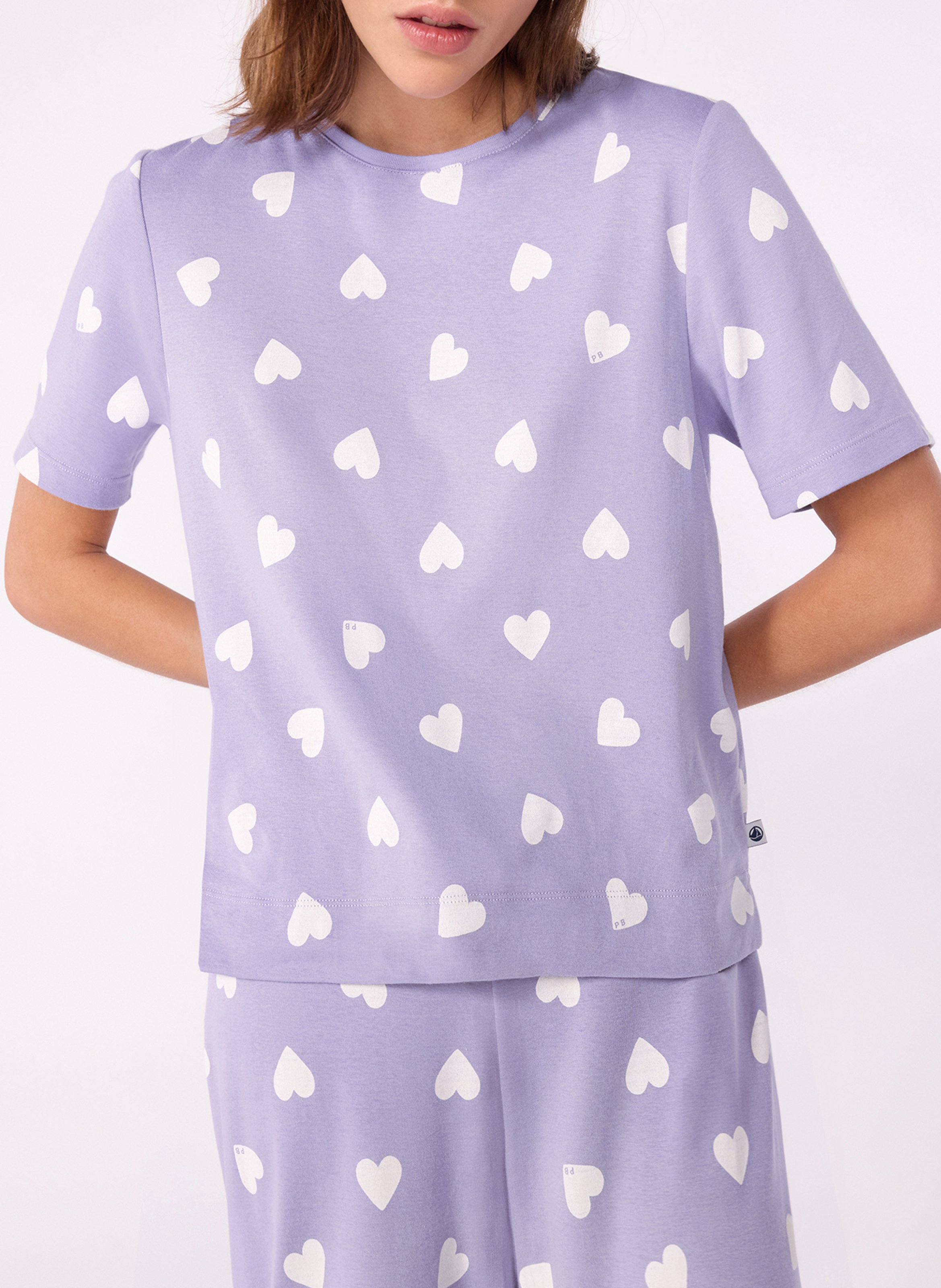 Tweedelige, katoenen pyjama met print PETIT BATEAU Violet