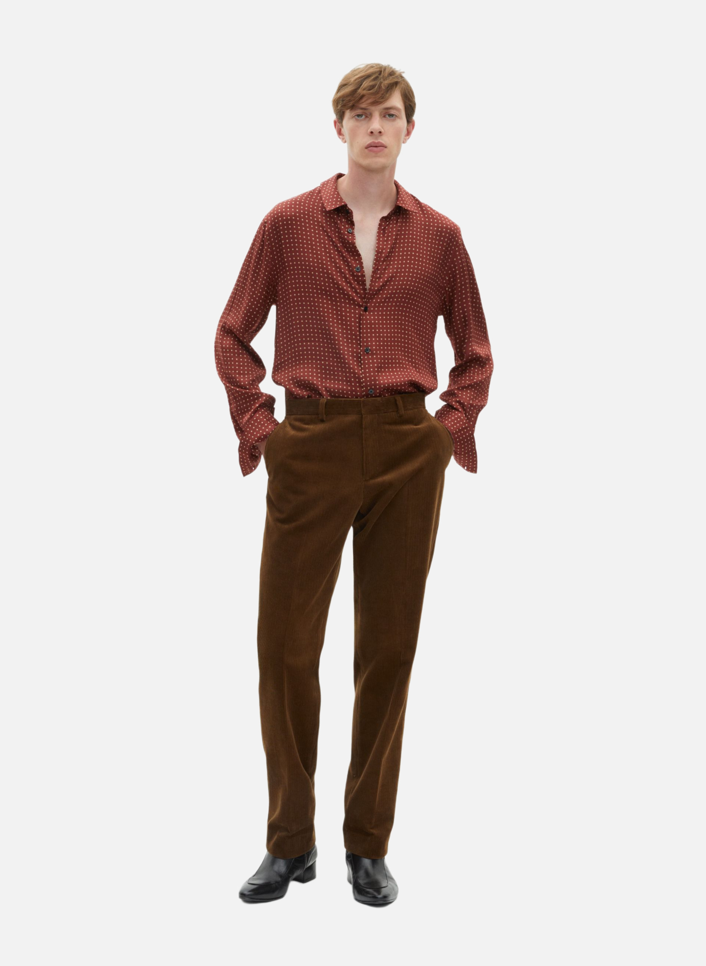 Tailored Corduroy Suit Trousers THE KOOPLES Brown