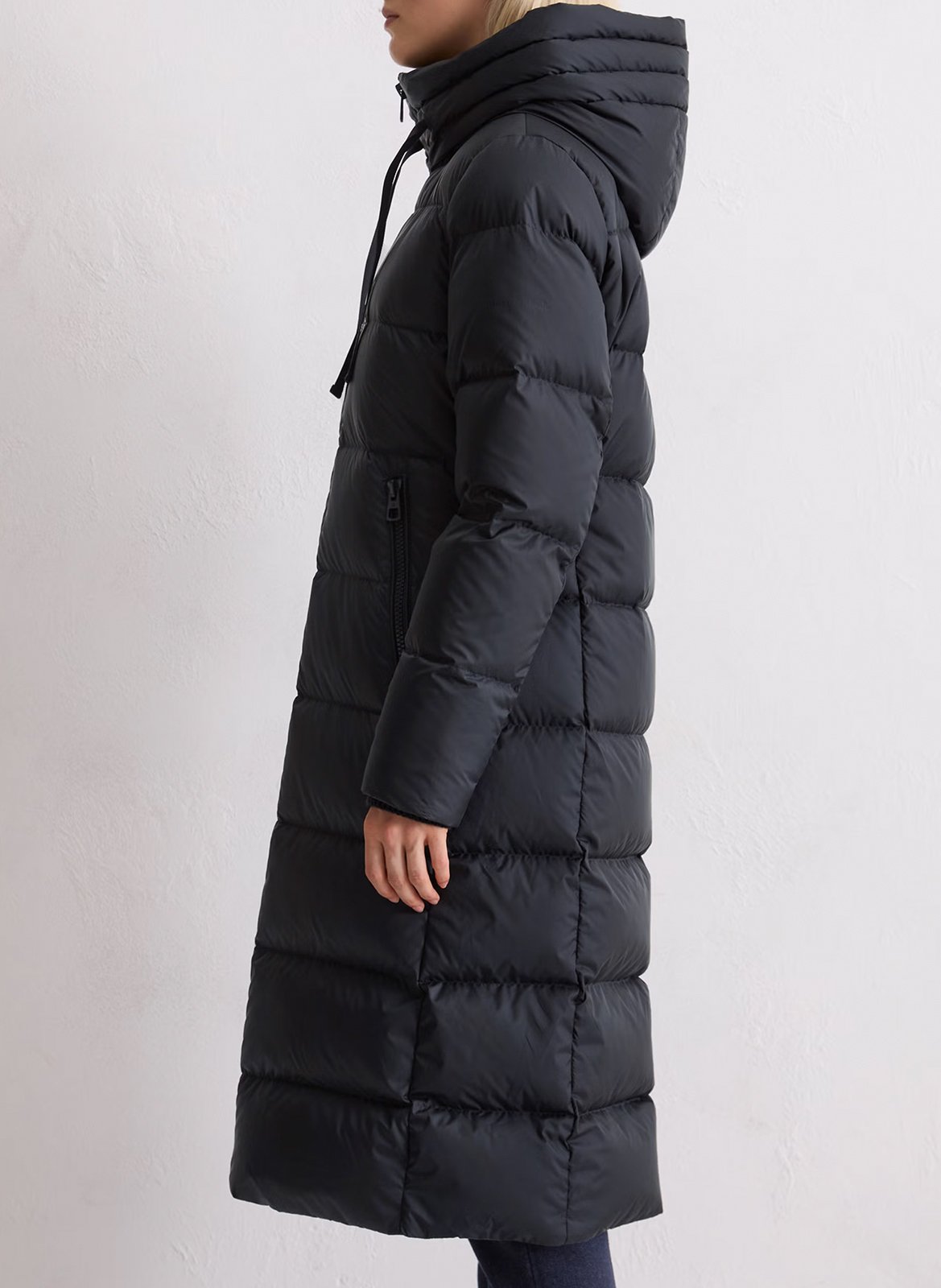 Halflange effen donsjas met capuchon MARC O'POLO Blauw