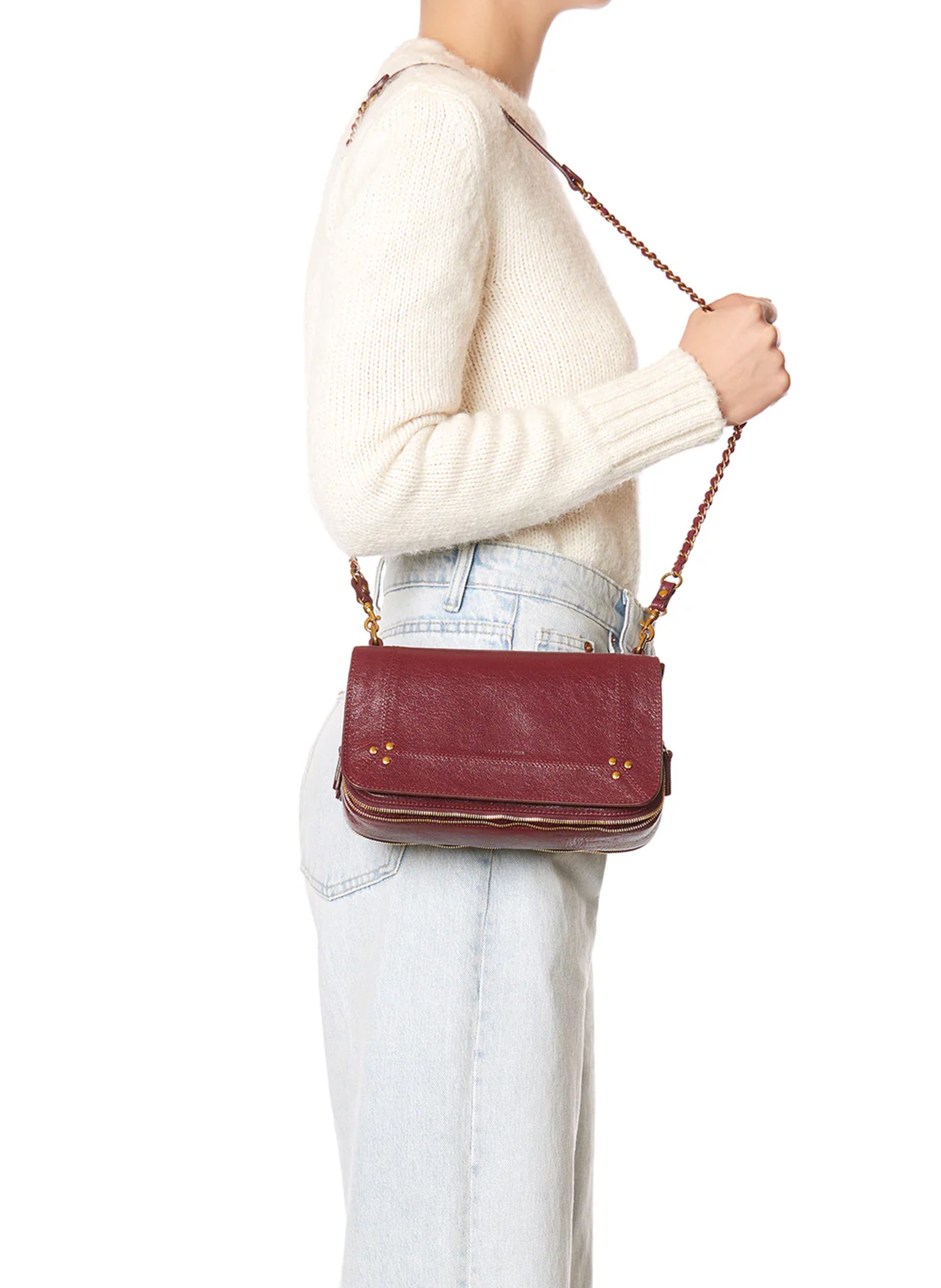 Sac bandoulière en cuir JEROME DREYFUSS Rouge