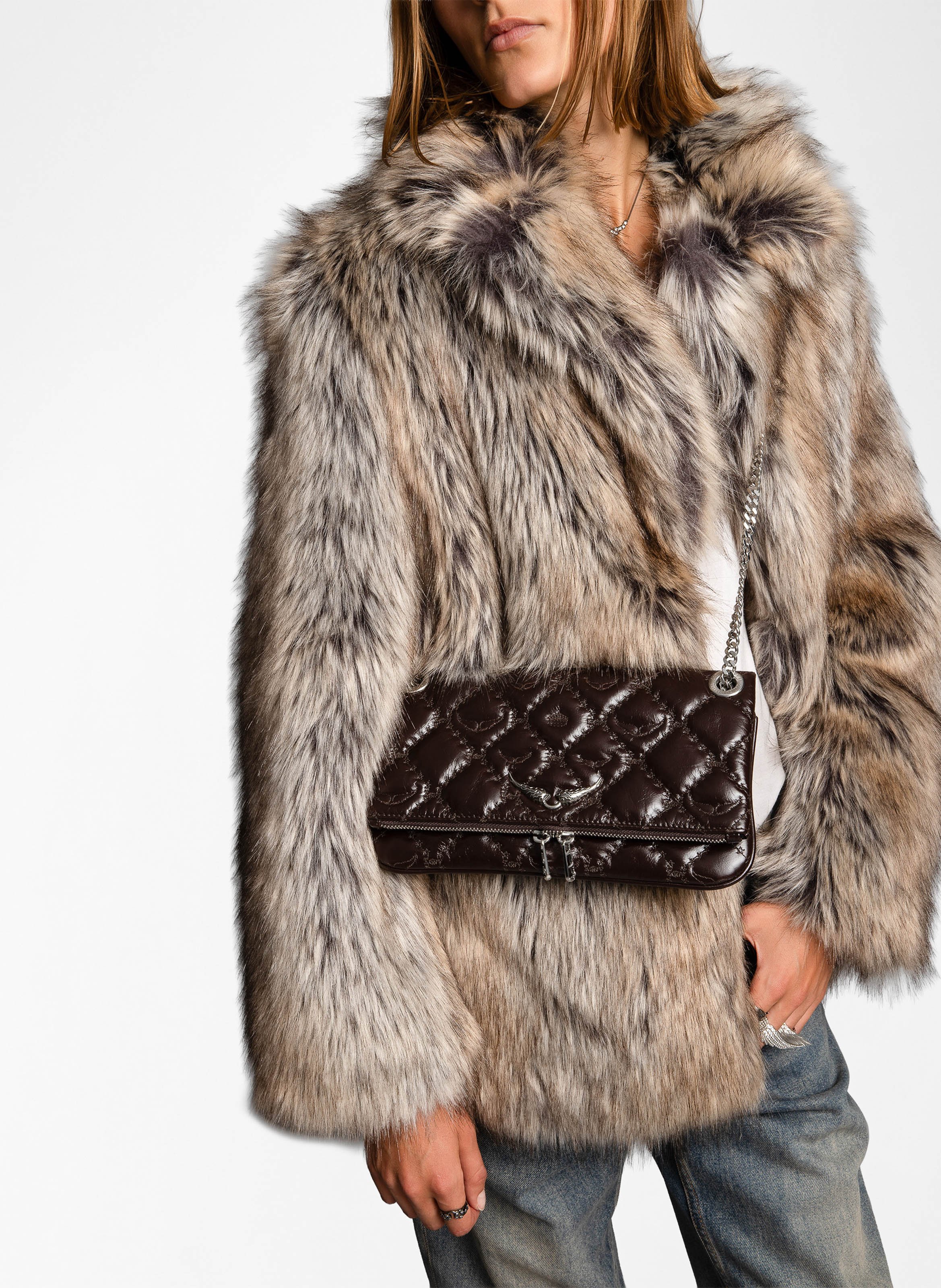 Quilted leather shoulder bag ZADIG&VOLTAIRE Brown