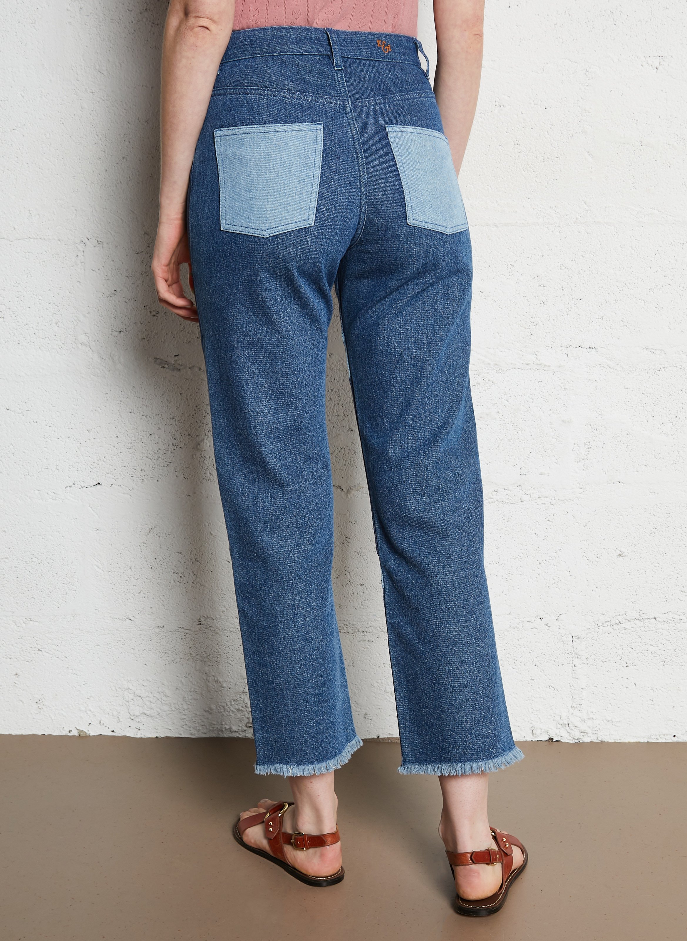 Straight Cut Patchwork-Jeans EMILE ET IDA Blau