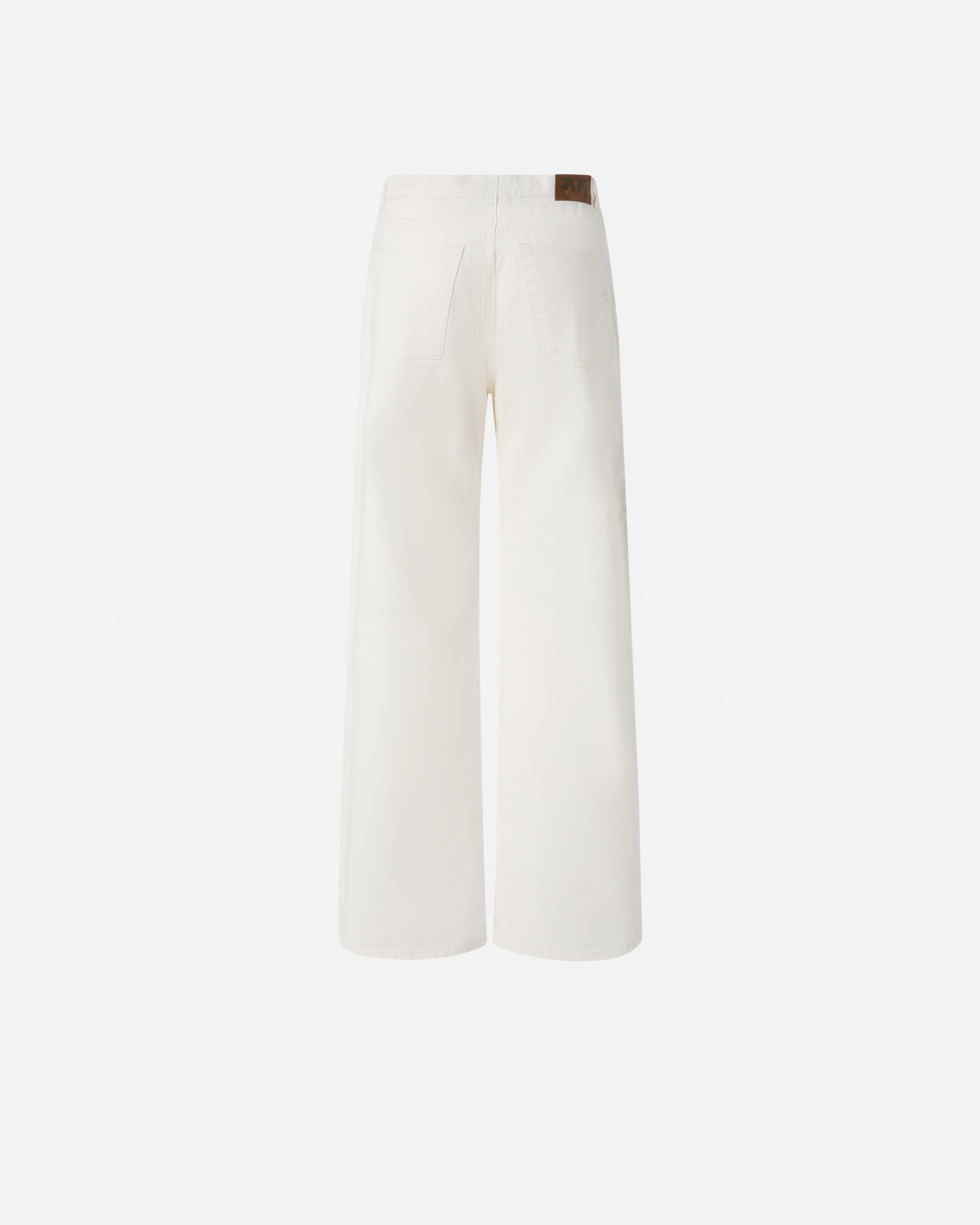 Wide-leg jeans with side zippers PINKO White