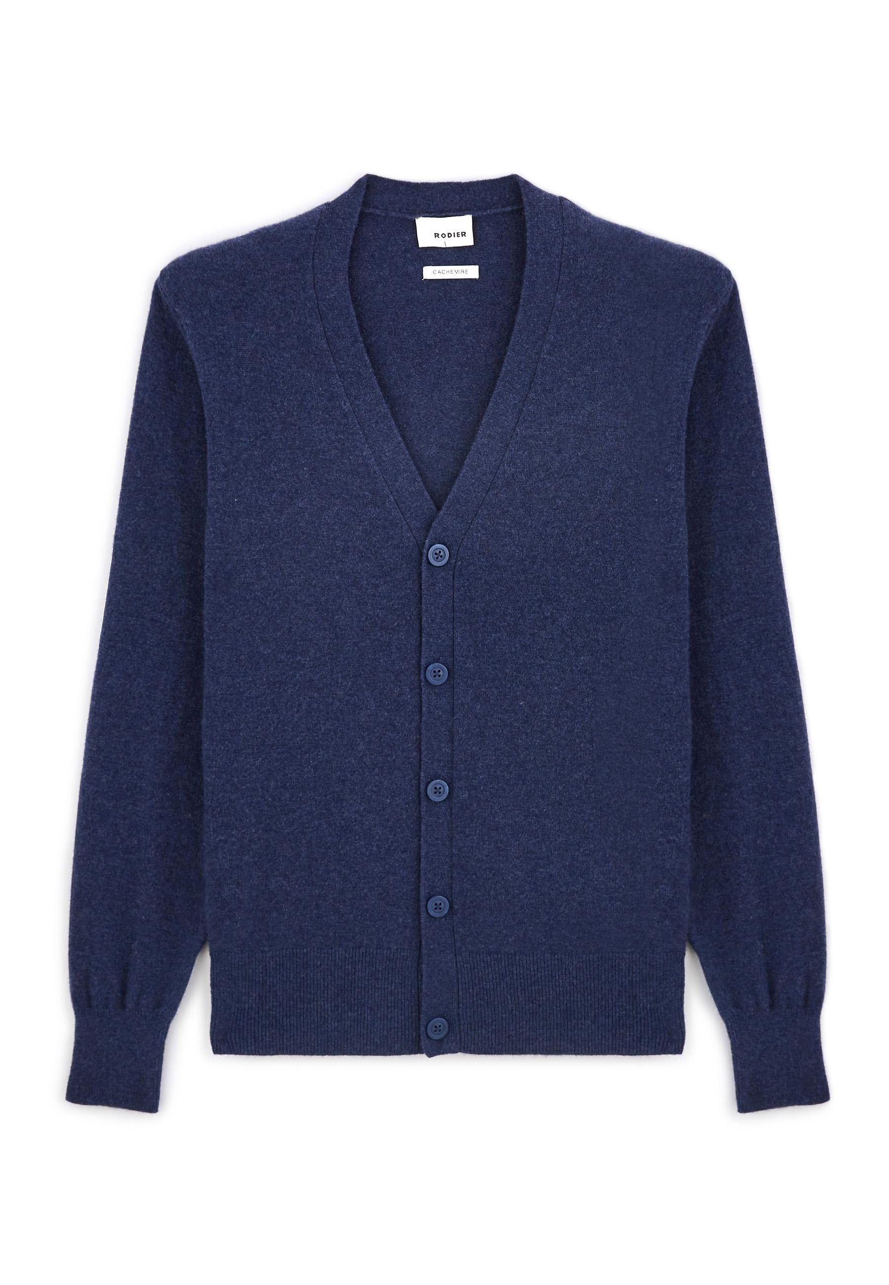 2-thread cashmere cardigan RODIER Blue
