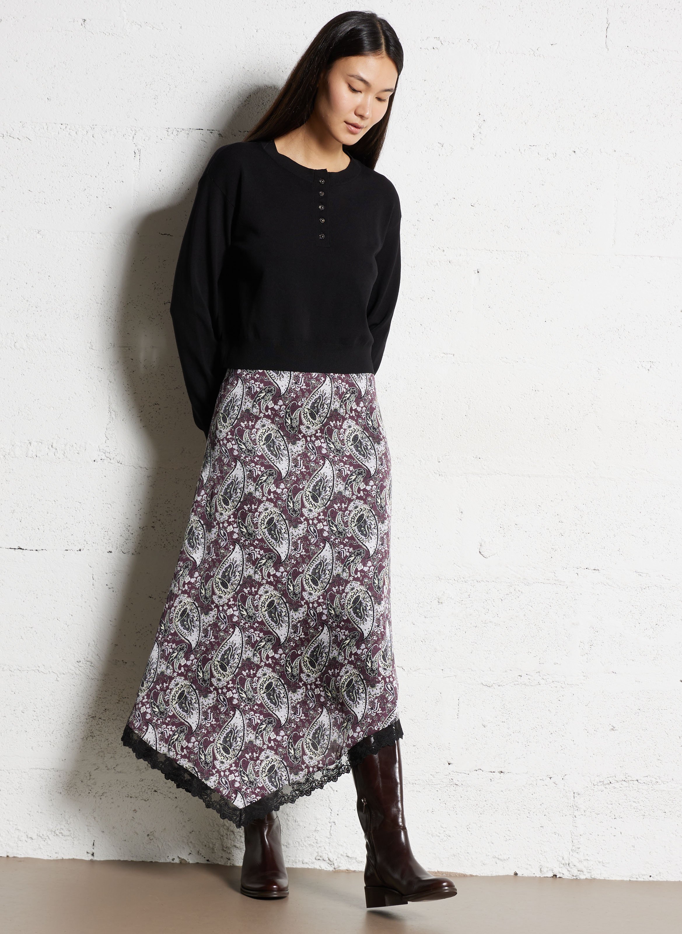 Maglione oversize collo rotondo IKKS Nero