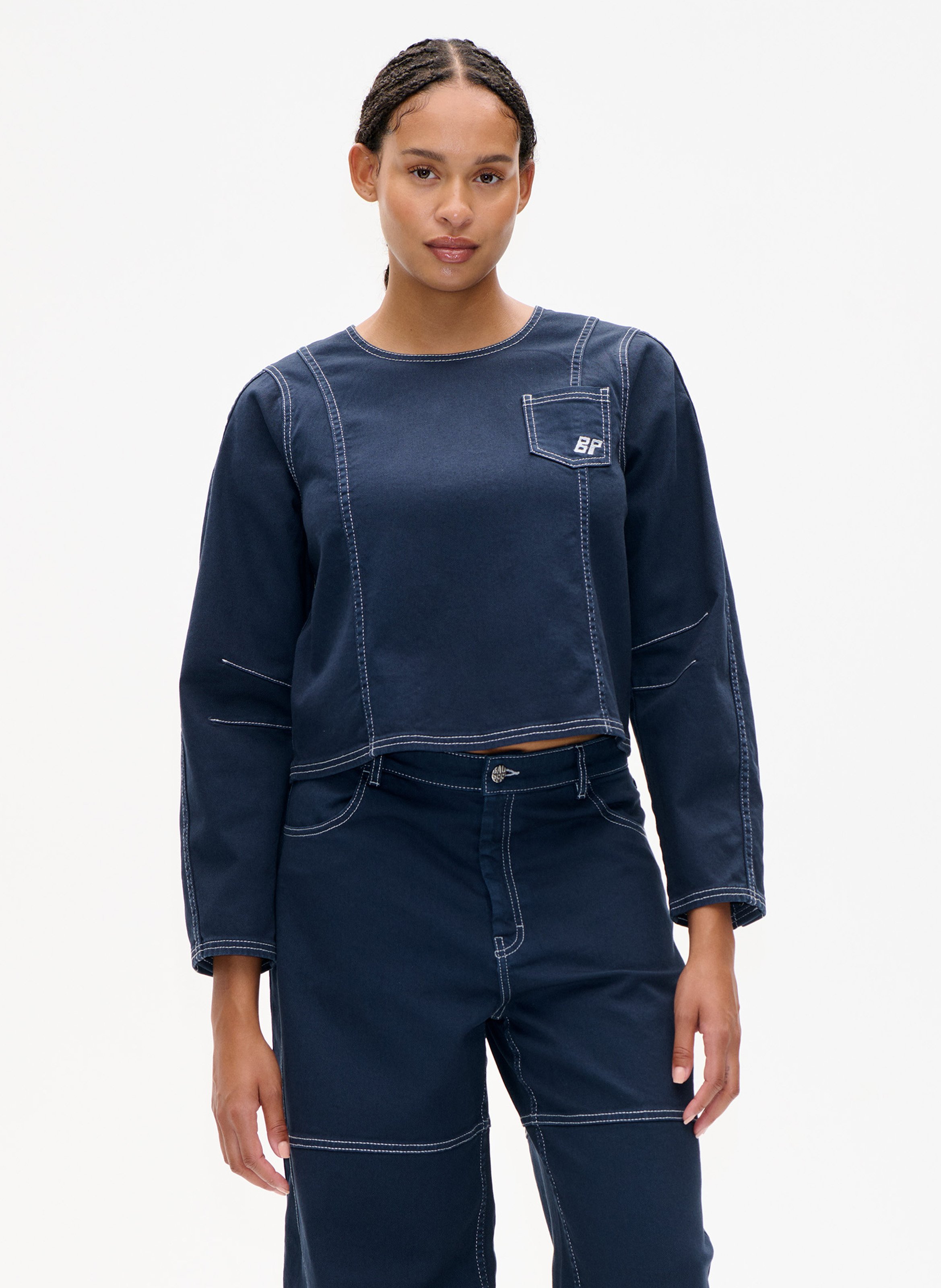 Denim button-back top BAUM UND PFERDGARTEN