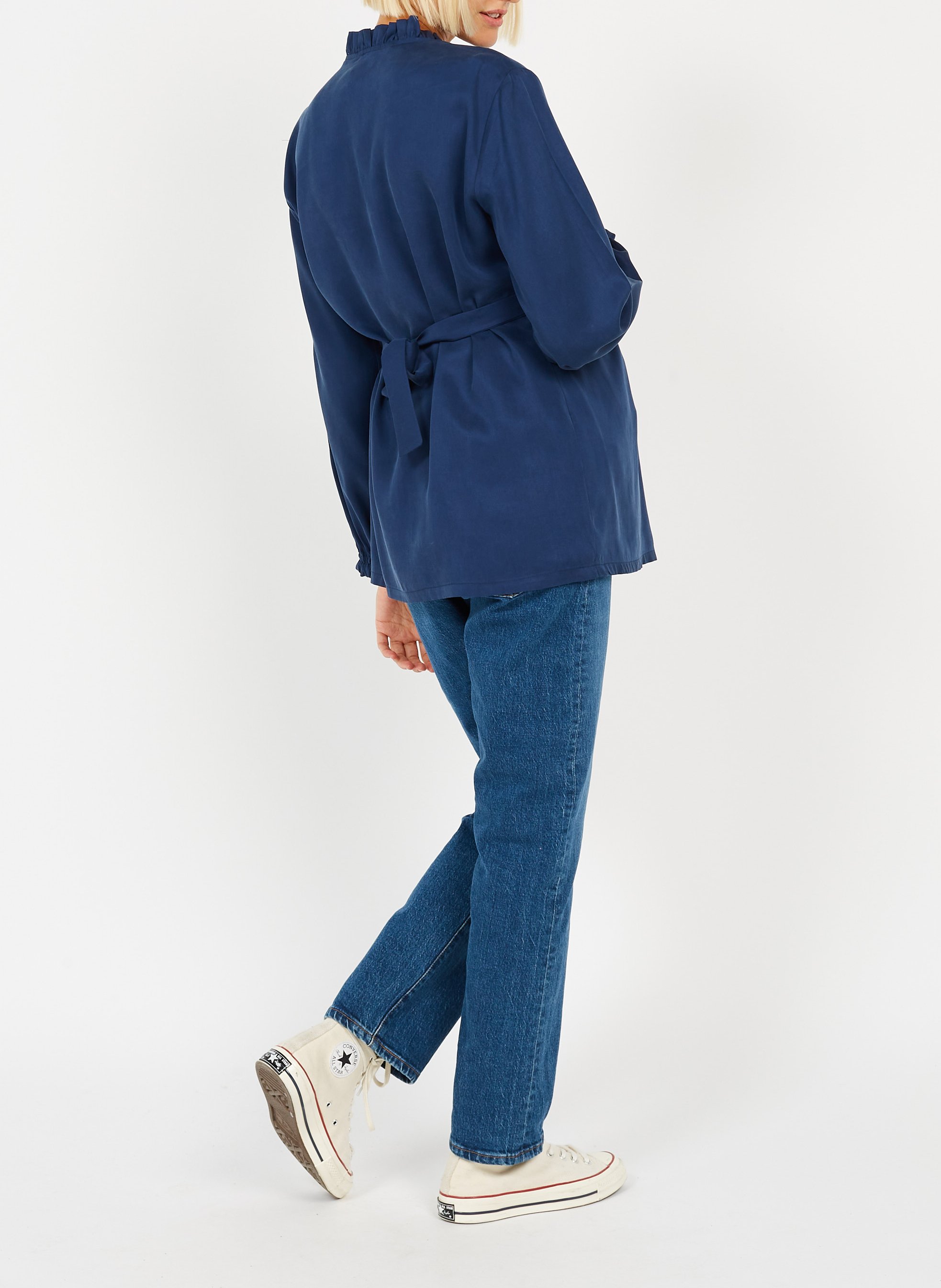 Long-sleeved maternity top POLINA Blue