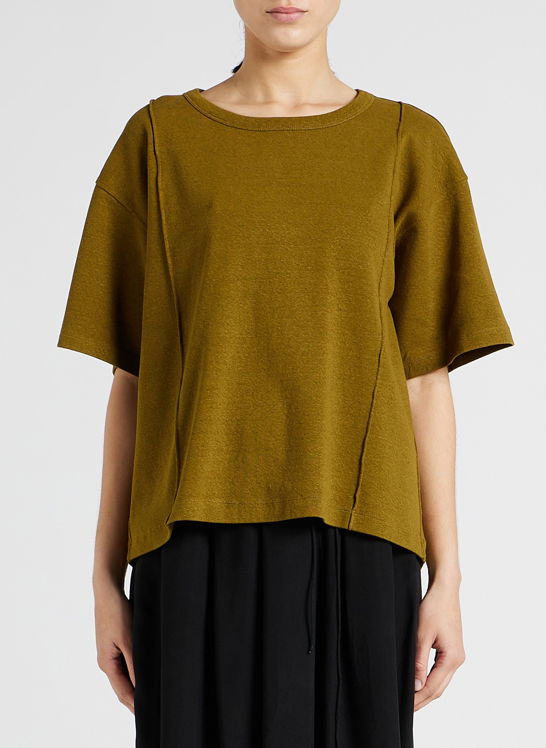 Tee-shirt col rond en coton biologique HUMANOID Vert