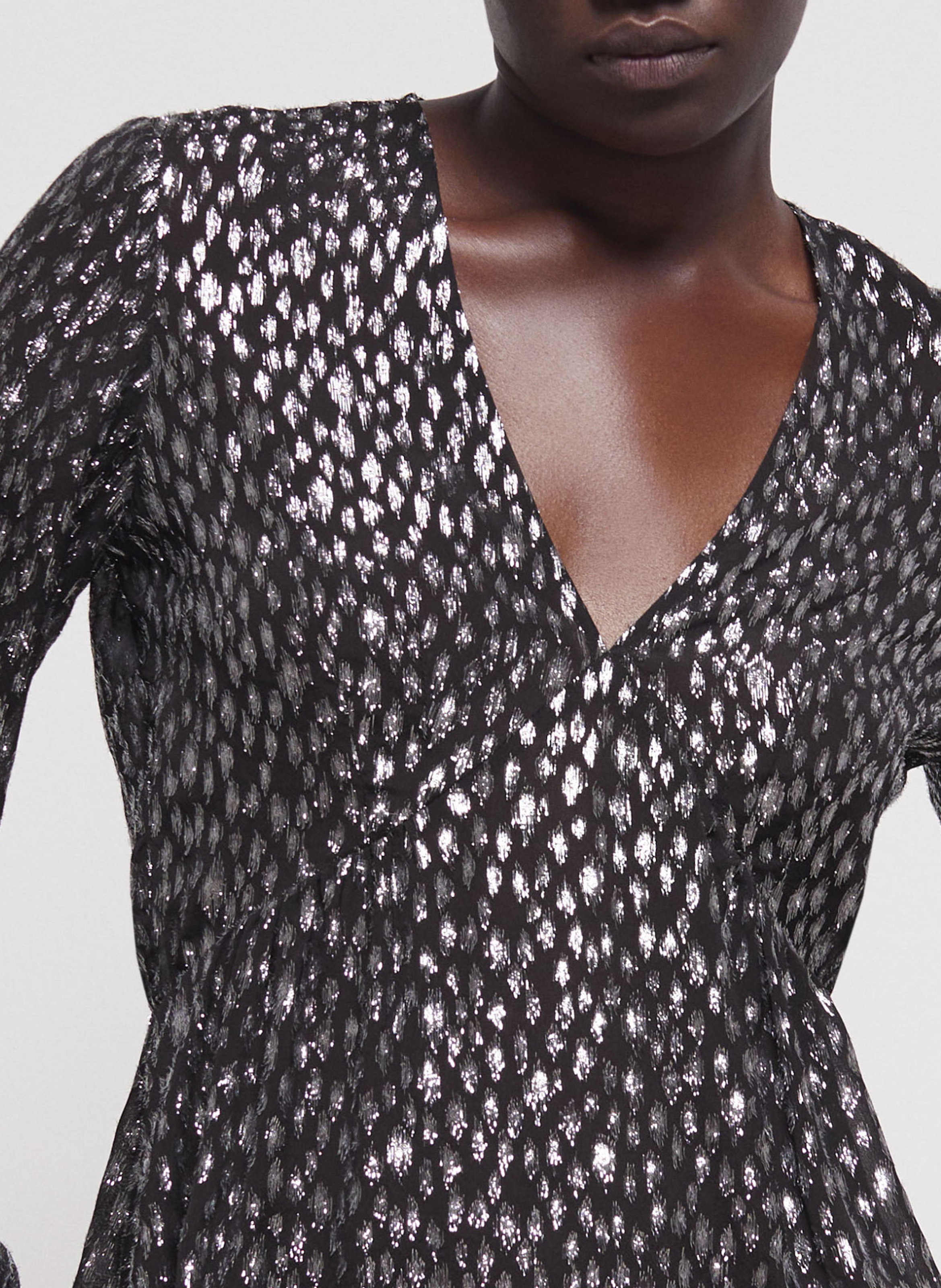 Leopard print V-neck top THE KOOPLES Grey