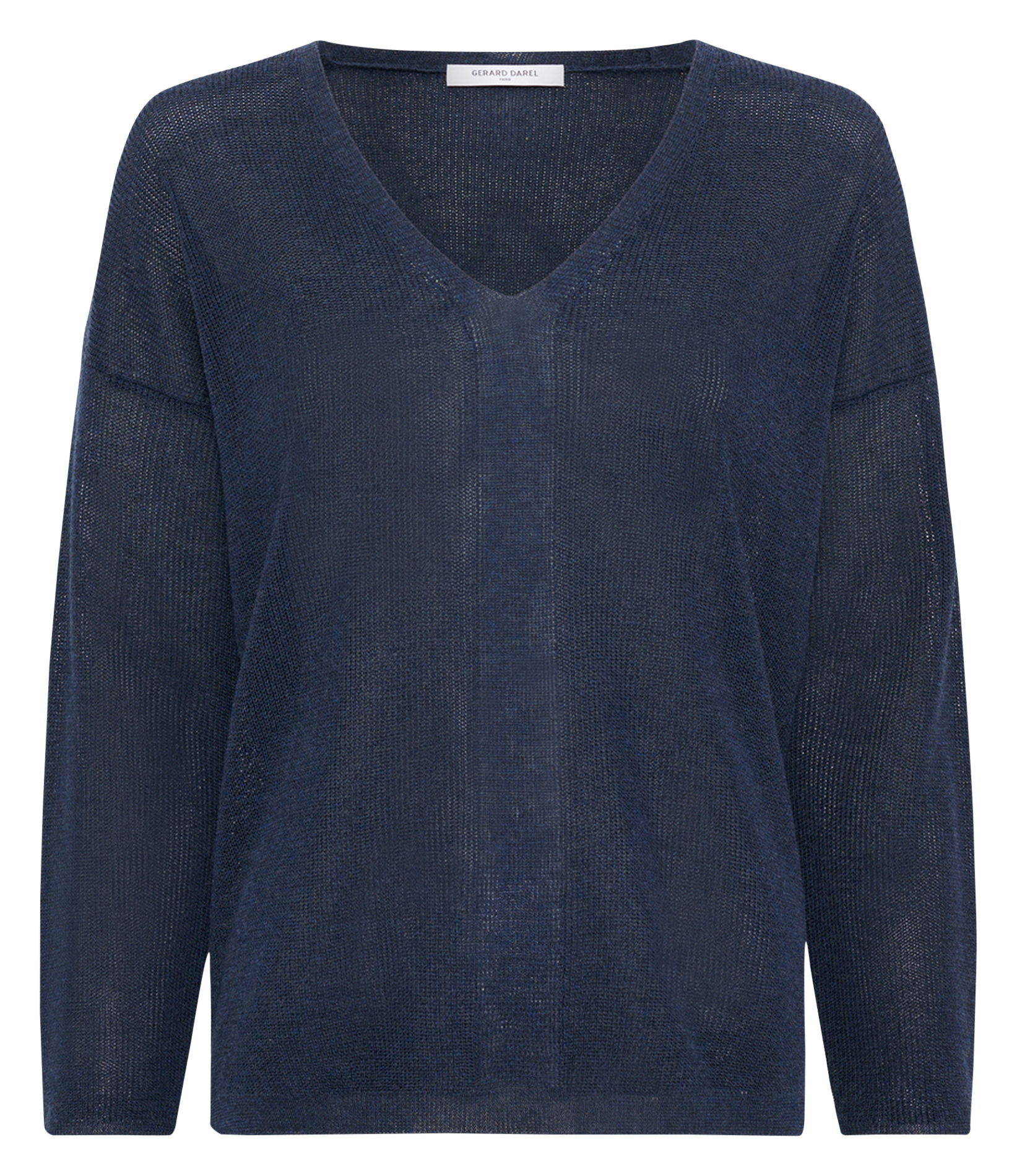 Straight-cut V-neck knit sweater GERARD DAREL Blue