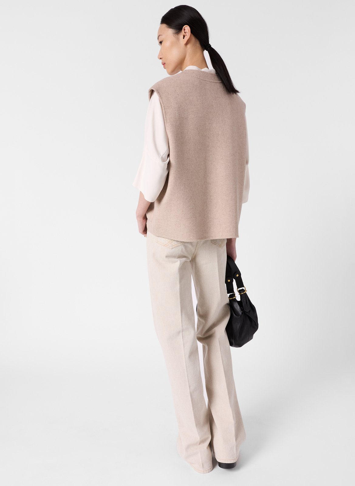 Straight round neck wool jacket GERARD DAREL Beige