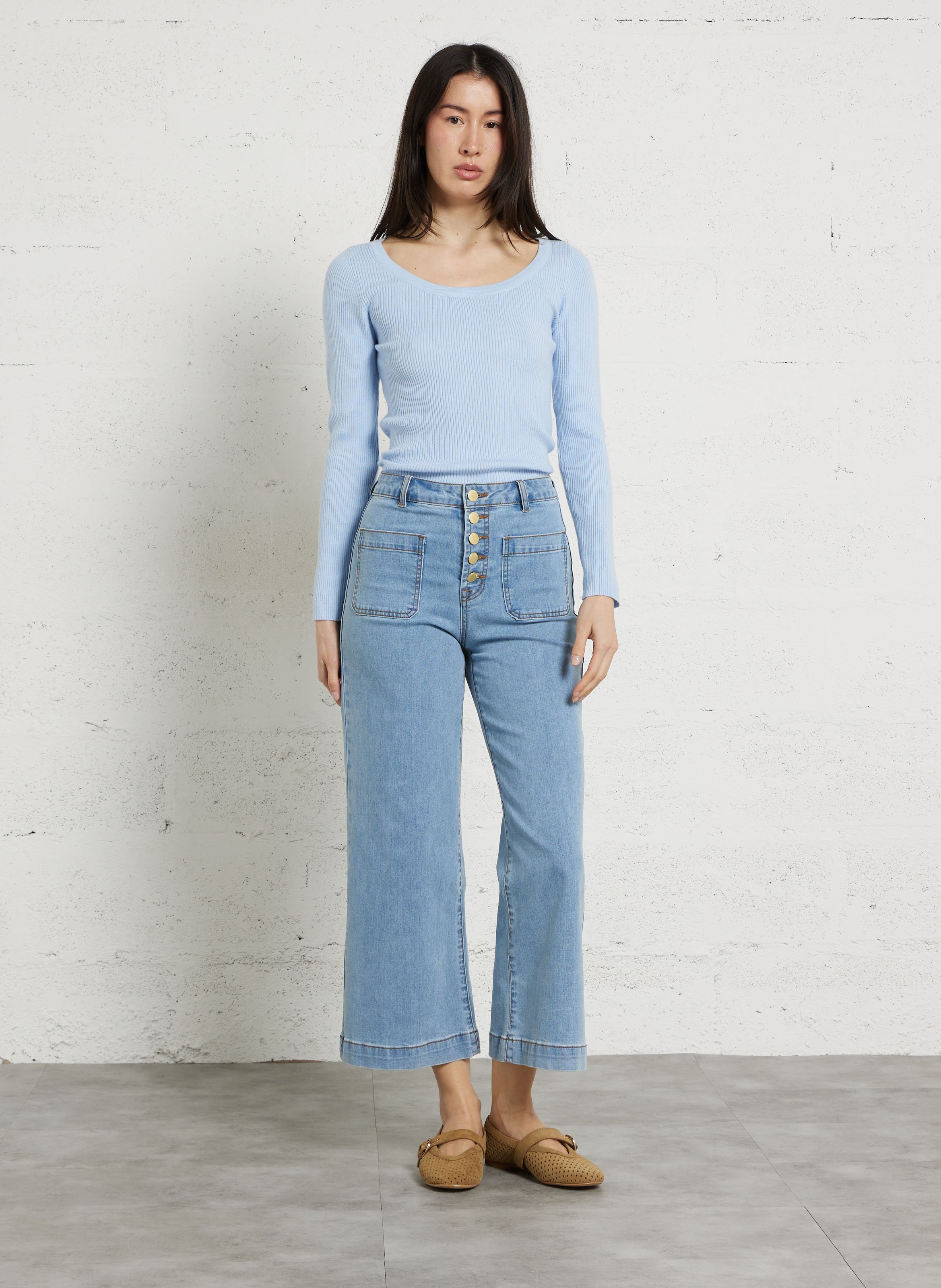 Jean large en coton mélangé LA PETITE ETOILE Bleu