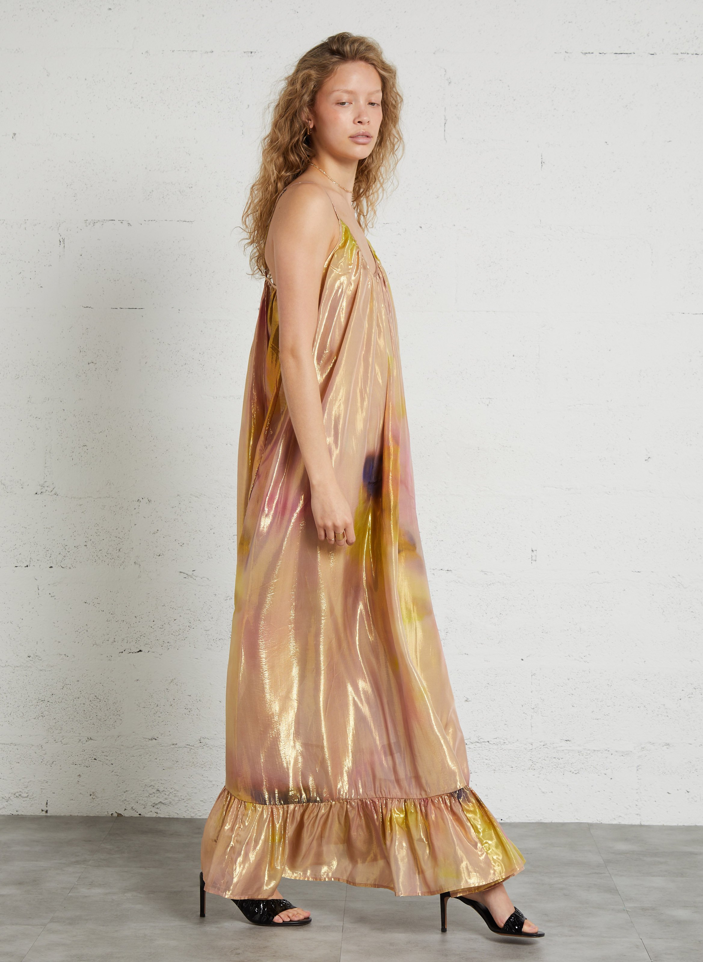 Sequined round neck long dress MES DEMOISELLES Multicolored