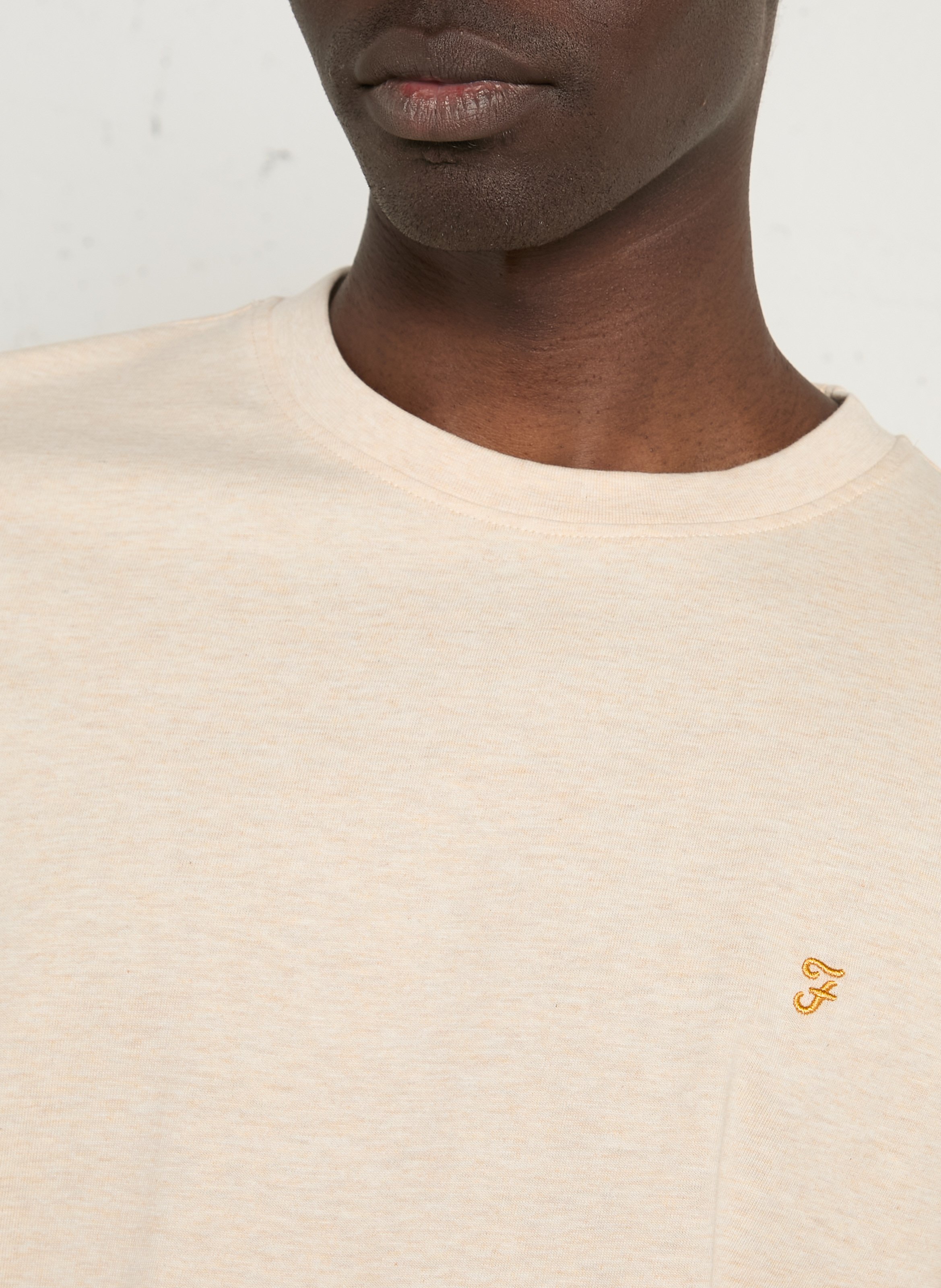 T-shirt van biokatoen met ronde hals FARAH Grijs