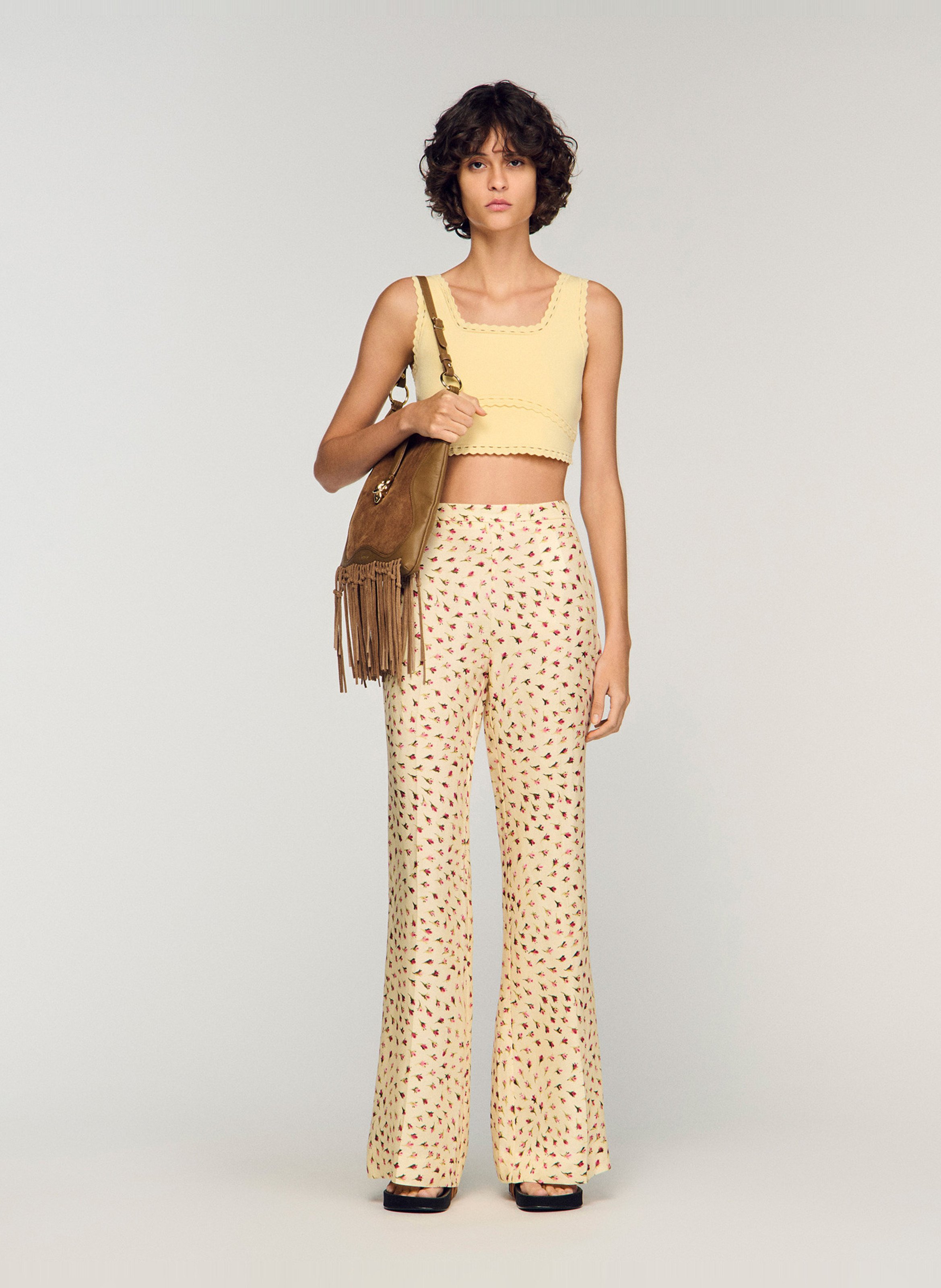 Rechte broek met print SANDRO Beige