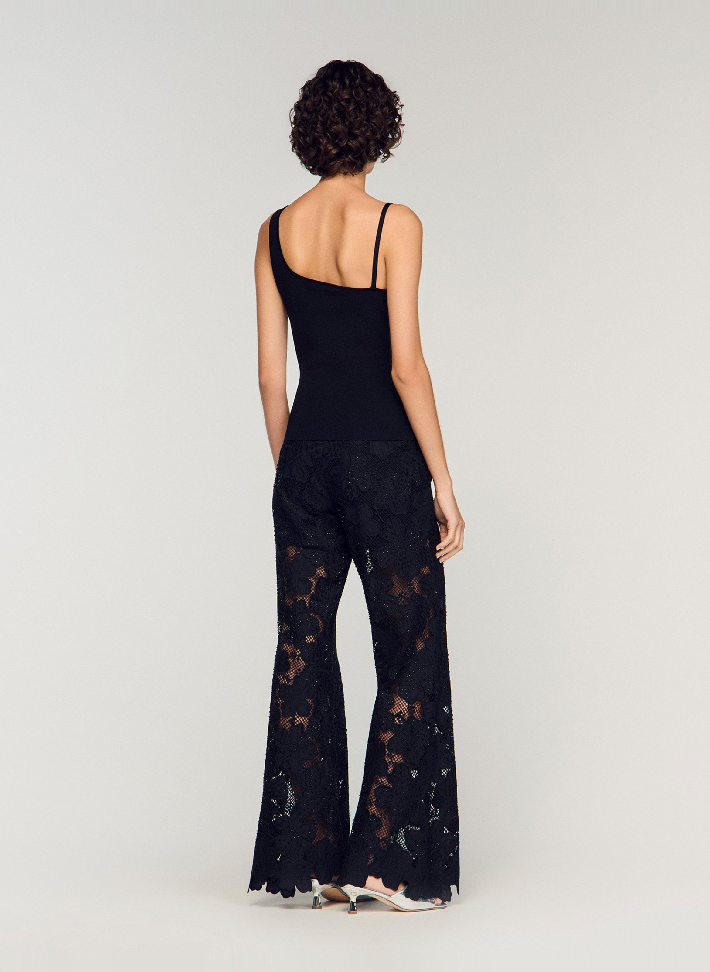 Top asymétrique  SANDRO Noir