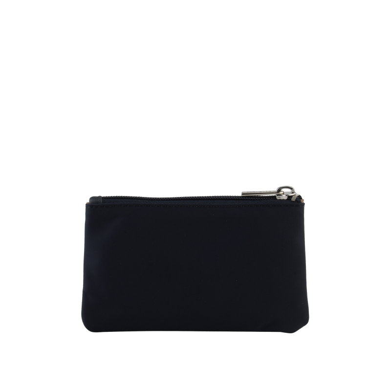 Canvas wallet trimmed with leather POURCHET Blue