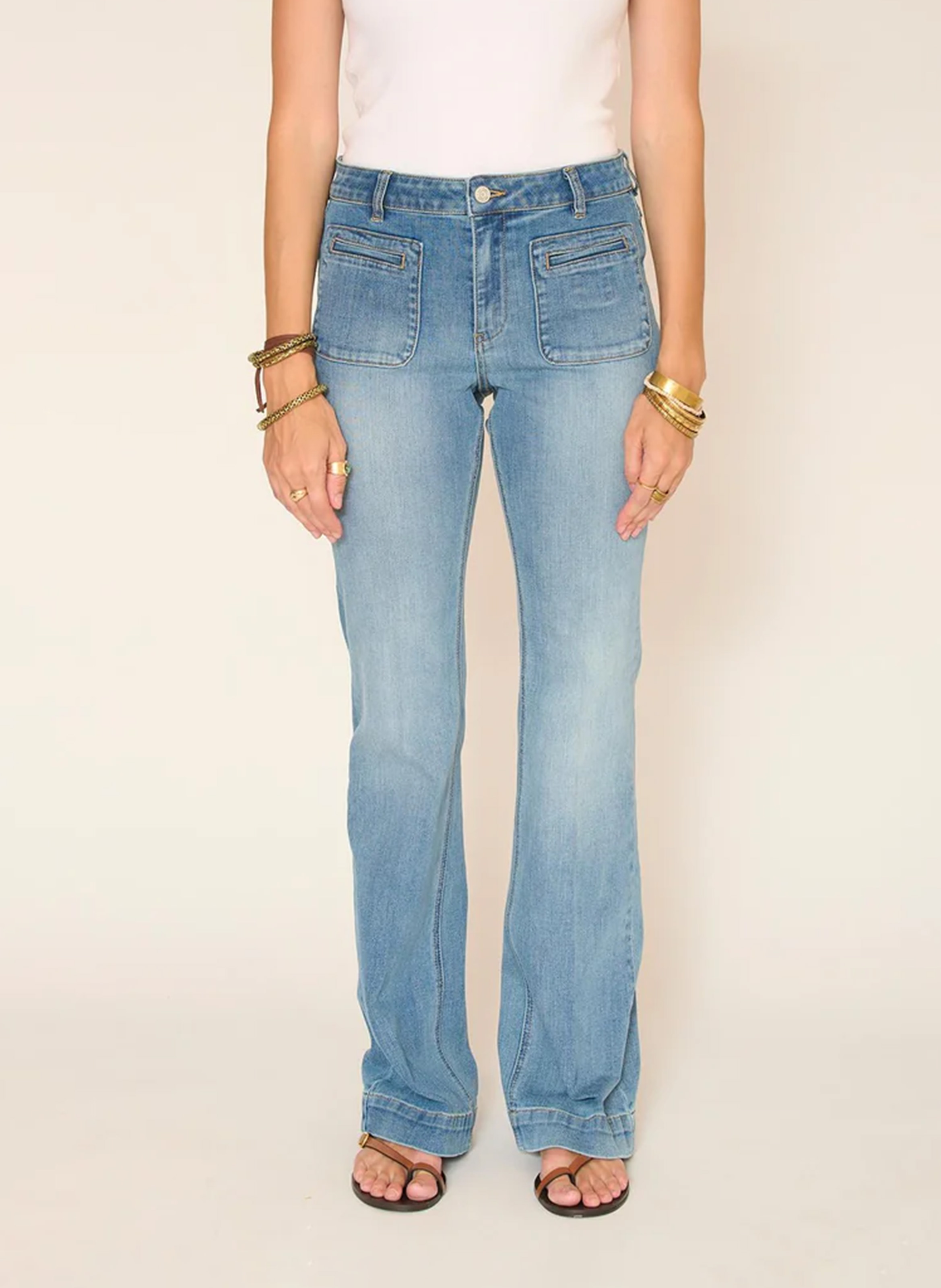 Flared cotton-blend jeans MKT Blue