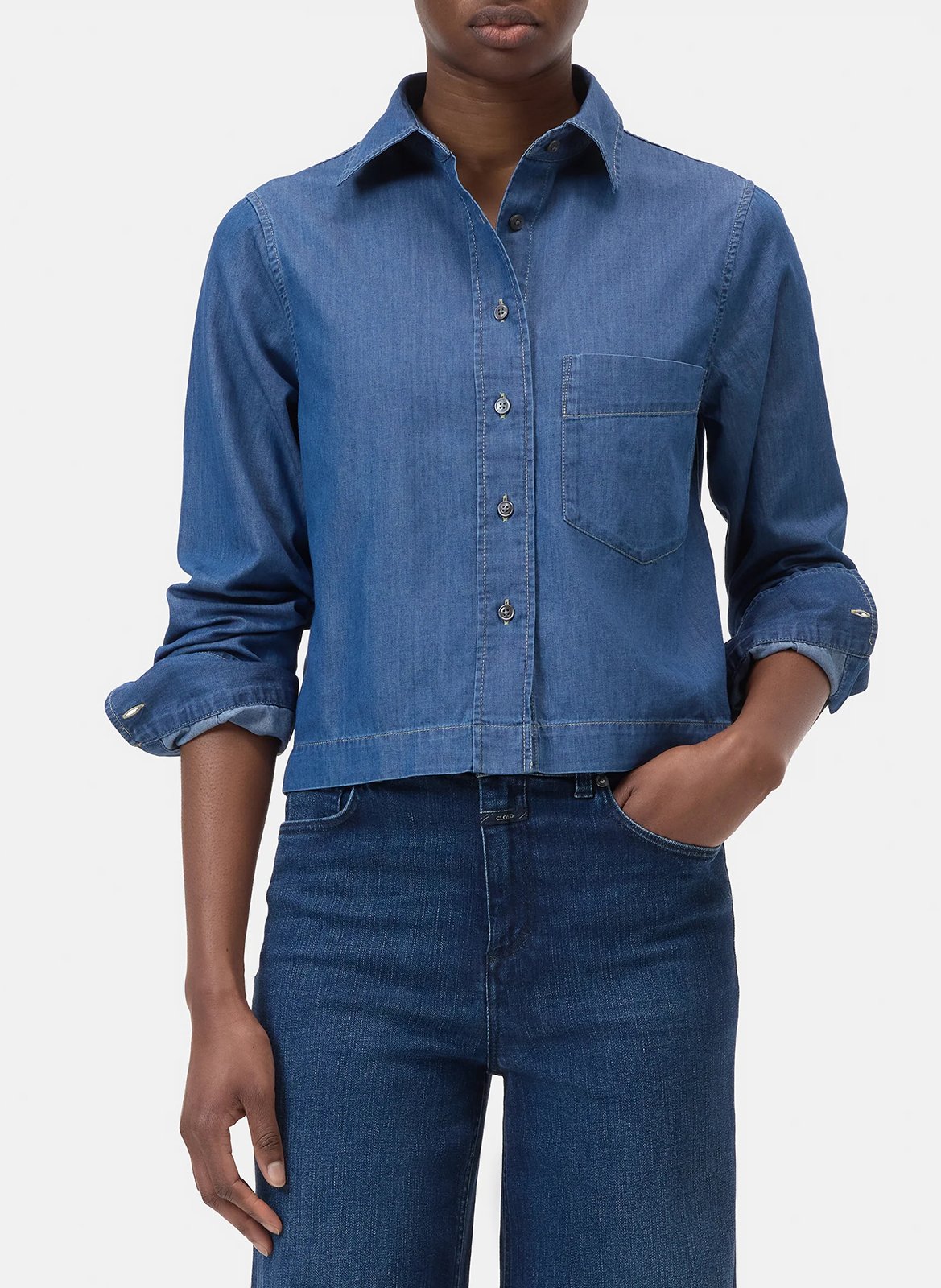 Chemise col classique en coton CLOSED Bleu