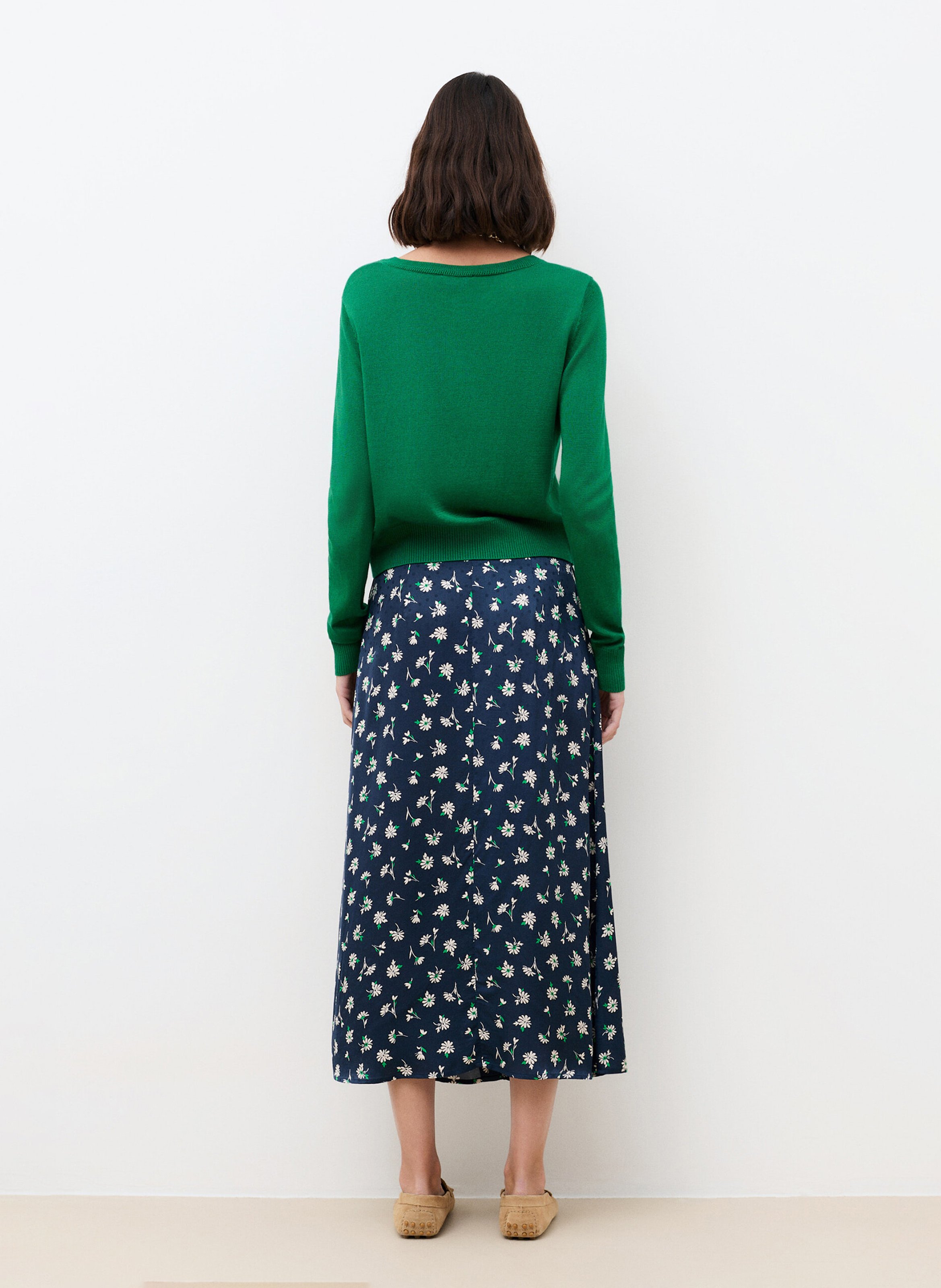 Halflange, gerende rok CAROLL Blauw