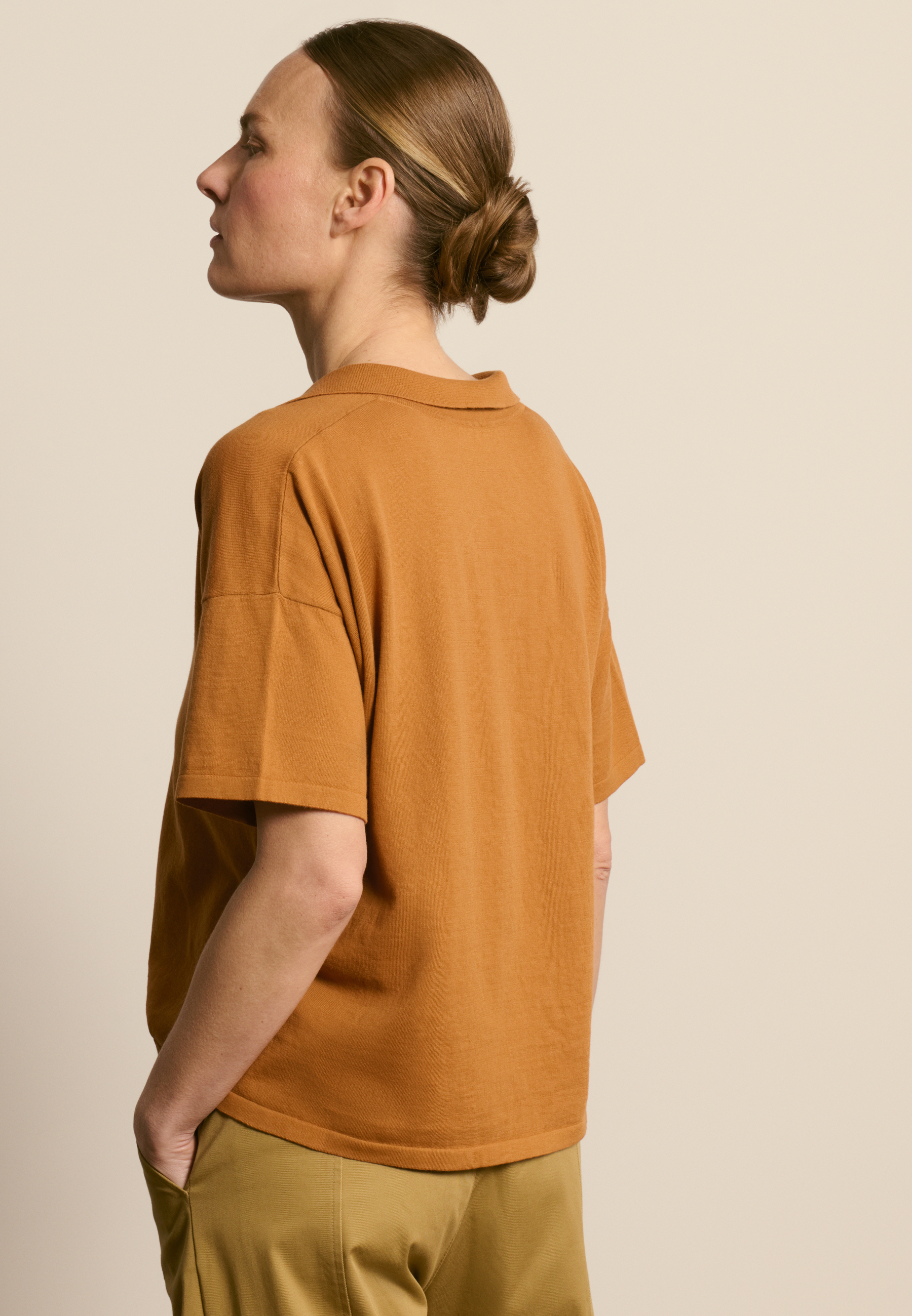 Polo en coton biologique MAISON MONTAGUT Marron