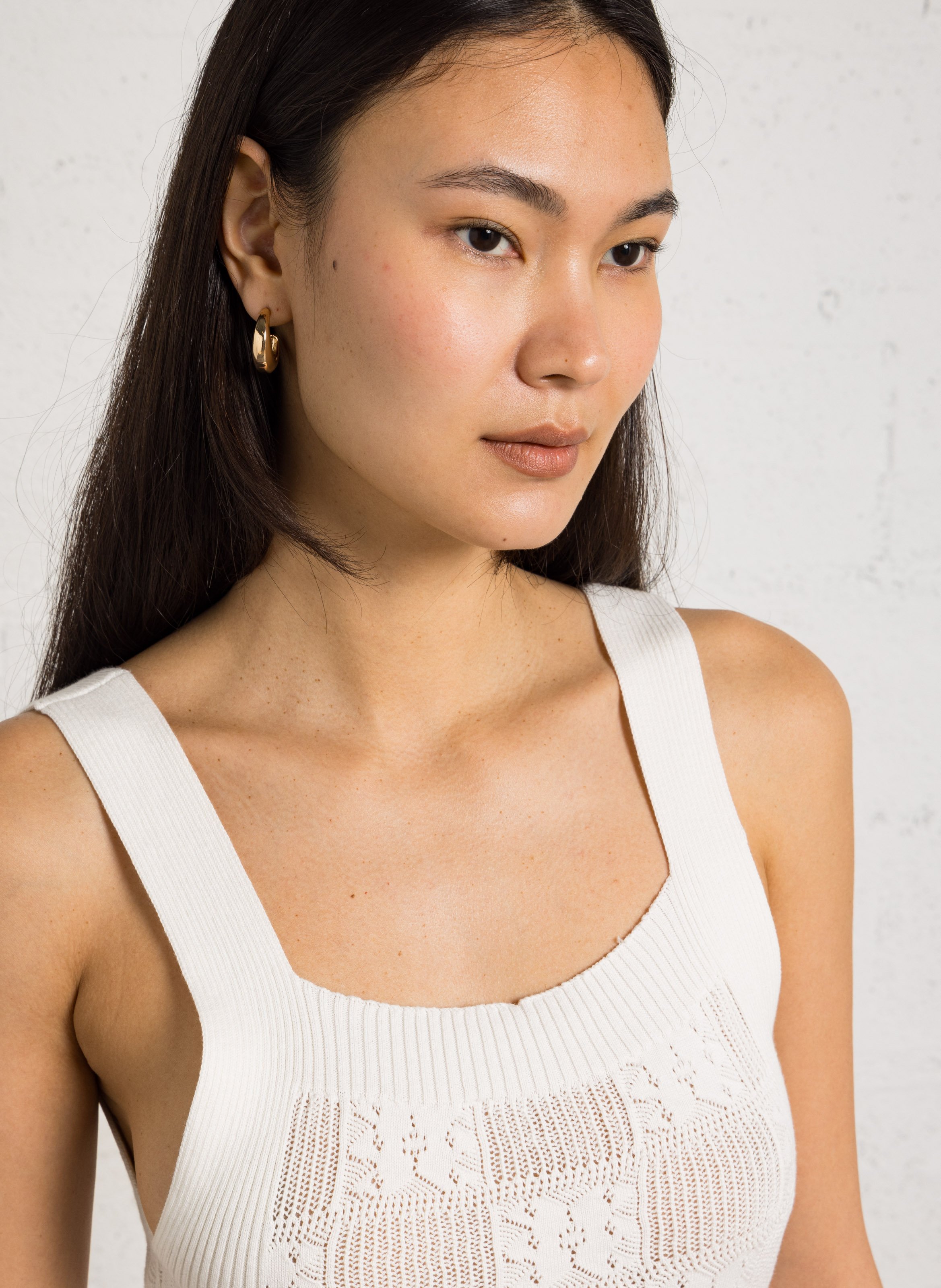 Cotton midi dress LA NOUVELLE White